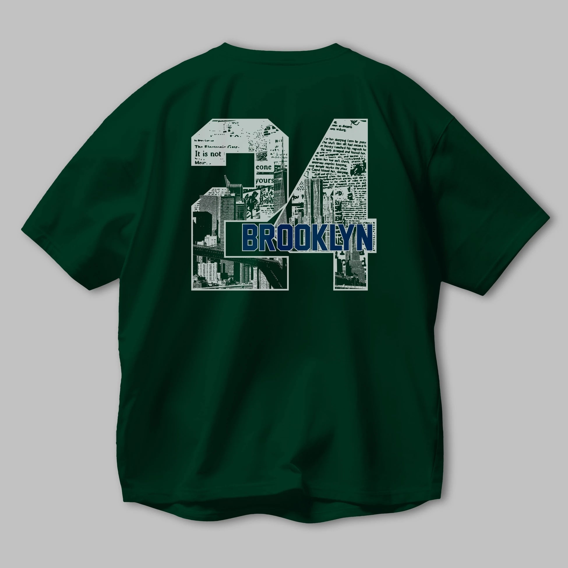 Brooklyn 24 Arka Baskılı Oversize t-shirt Erkek Kadın Unisex
