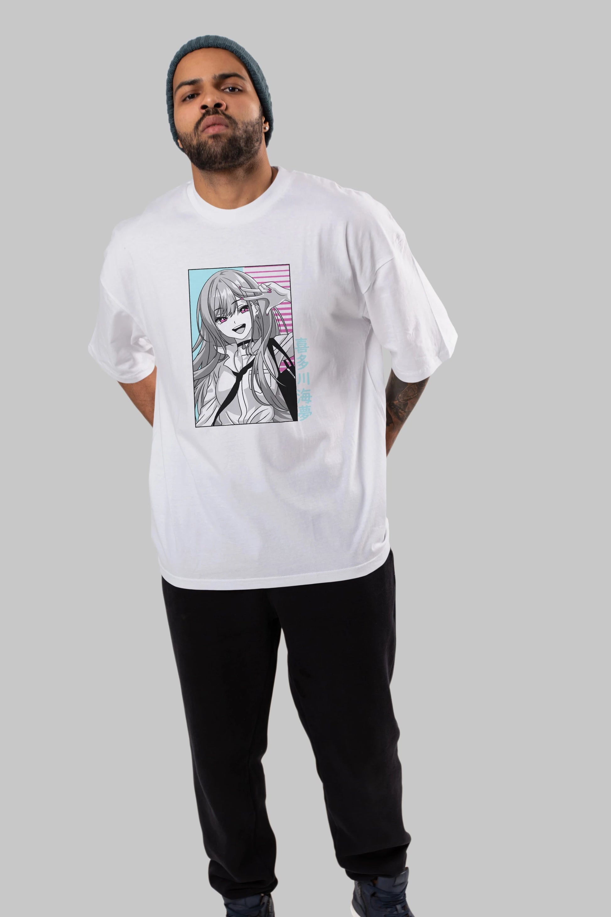 Marin Kitagawa 1 Anime Ön Baskılı Oversize t-shirt %100 pamuk Erkek Kadın Unisex