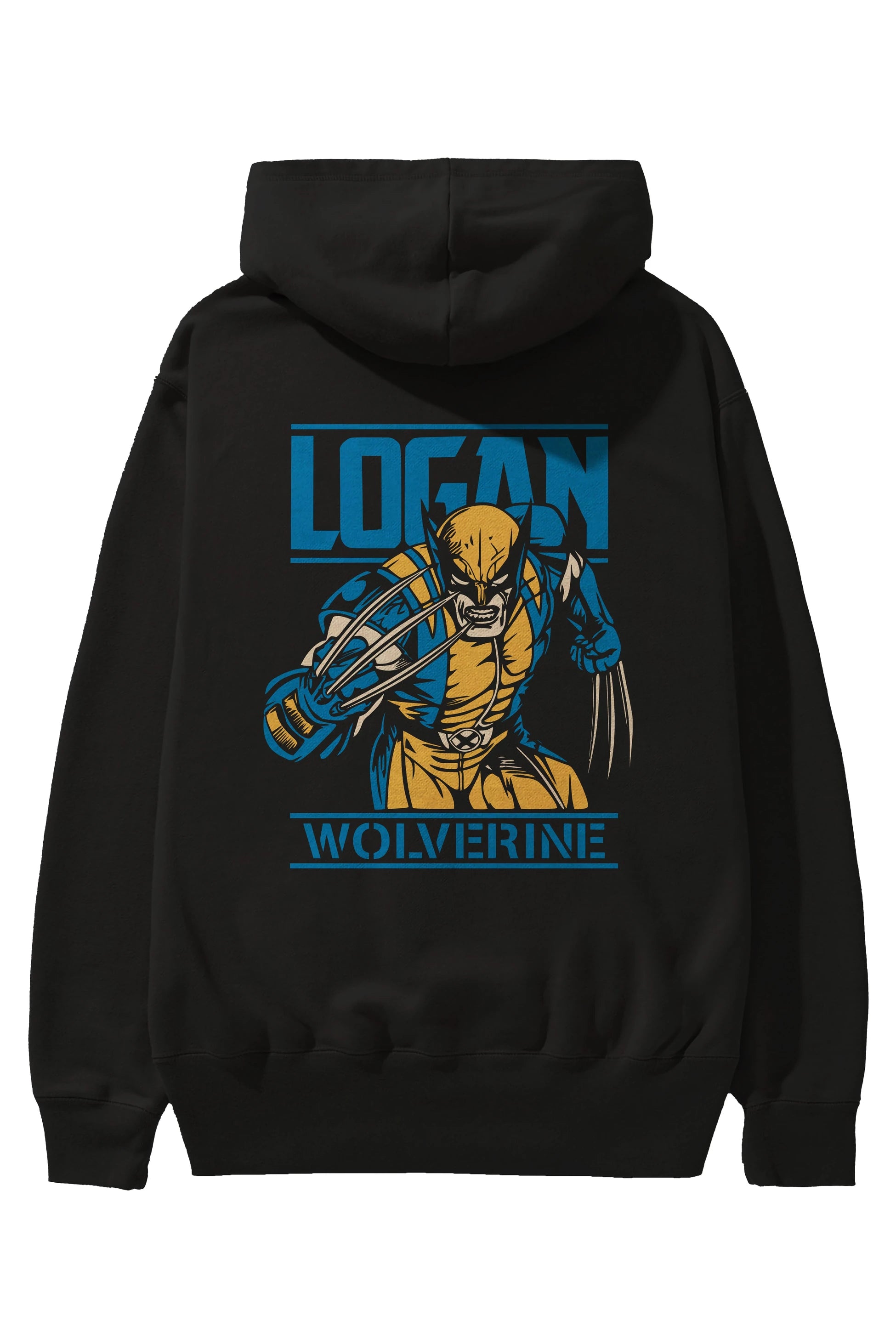 Wolverine Logan Arka Baskılı Hoodie Oversize Kapüşonlu Sweatshirt Erkek Kadın Unisex