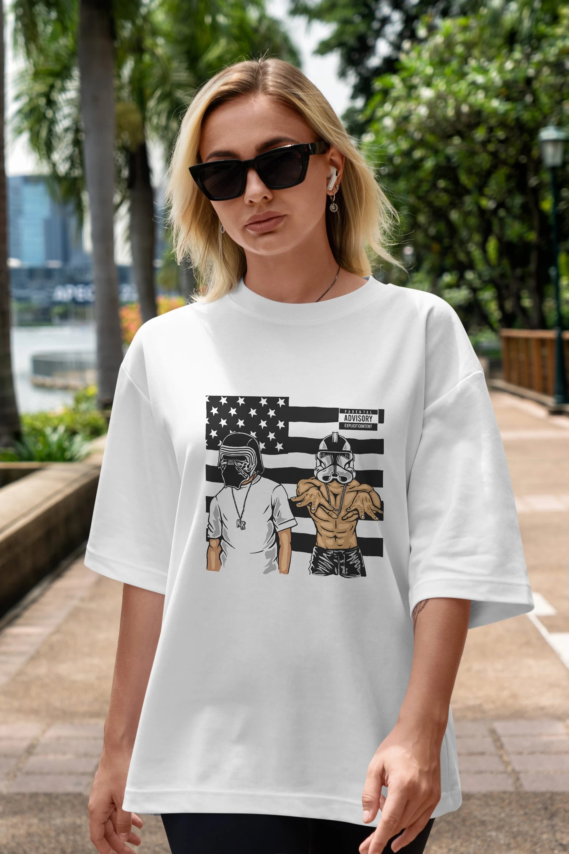 Darkonia Ön Baskılı Oversize t-shirt Erkek Kadın Unisex %100 Pamuk tişort