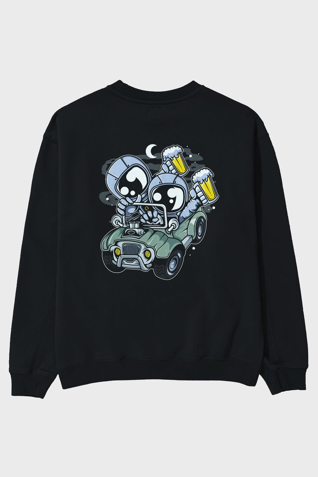 Astronaut Offroad Arka Baskılı Oversize Sweatshirt Erkek Kadın Unisex