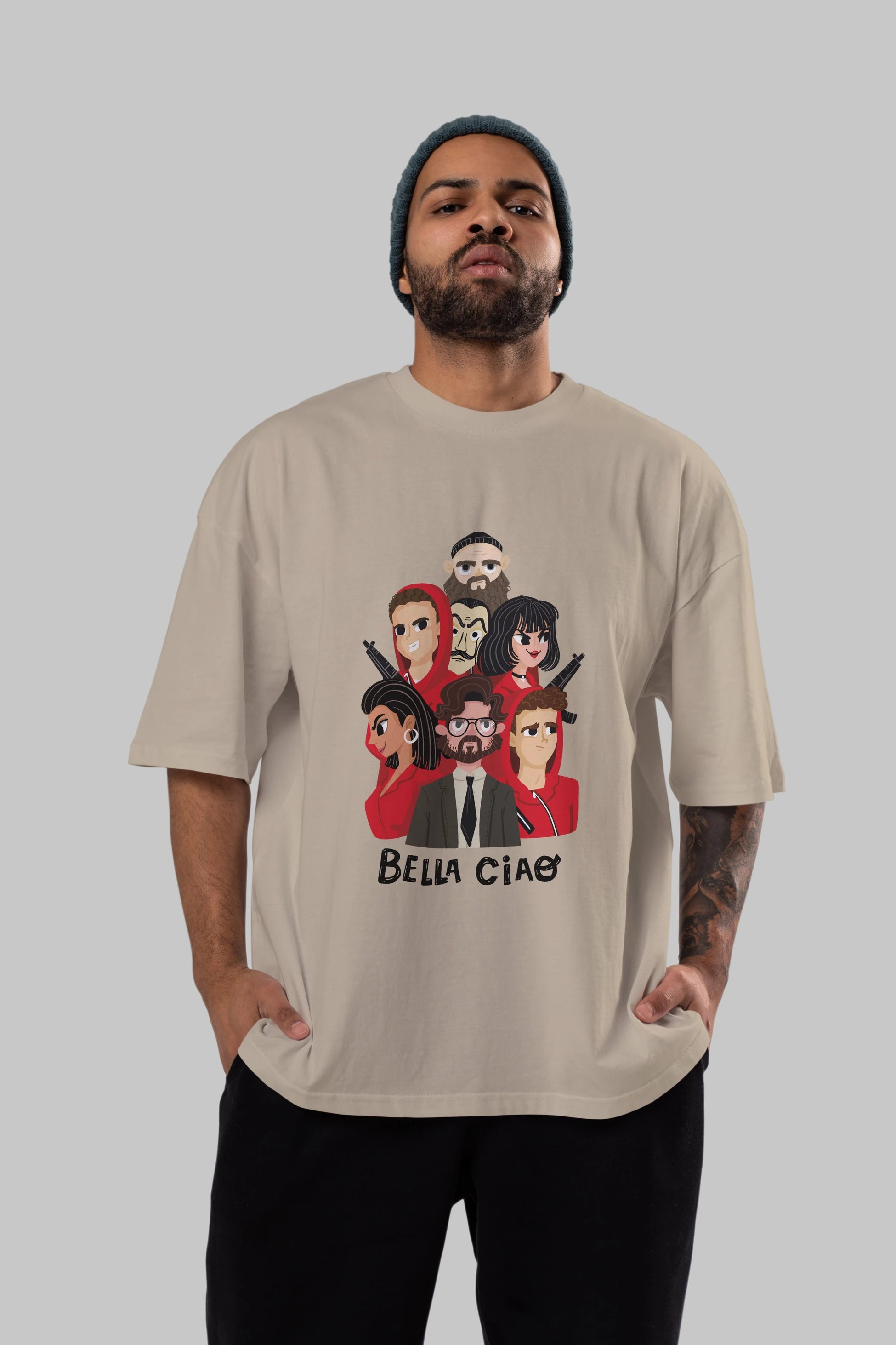 La Casa De Papel (13) Ön Baskılı Oversize t-shirt Erkek Kadın Unisex %100 Pamuk Bisiklet Yaka tişort