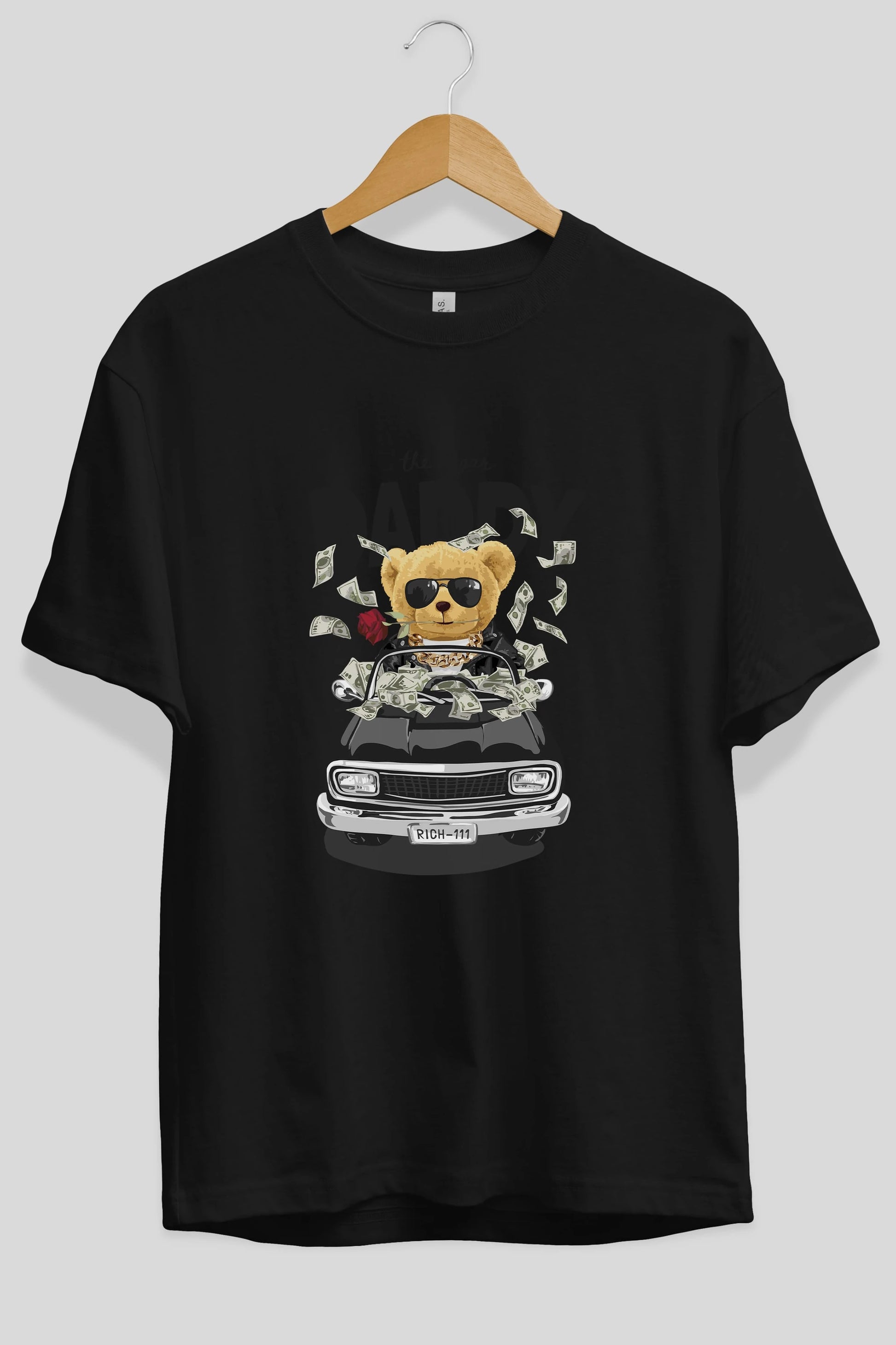 Teddy Bear Daddy Ön Baskılı Oversize t-shirt Erkek Kadın Unisex %100 Pamuk
