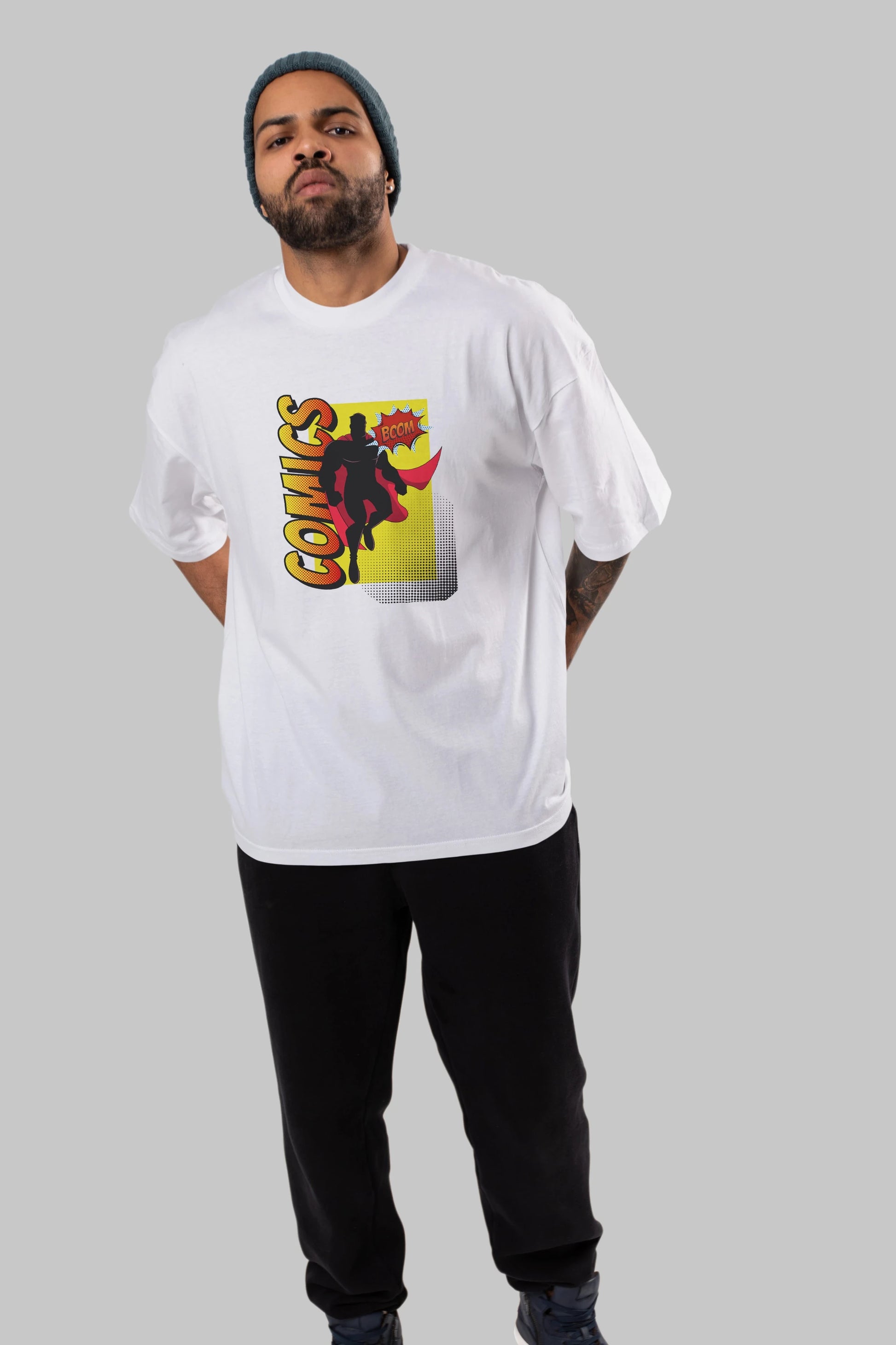 Comics Boom Ön Baskılı Oversize t-shirt Erkek Kadın Unisex
