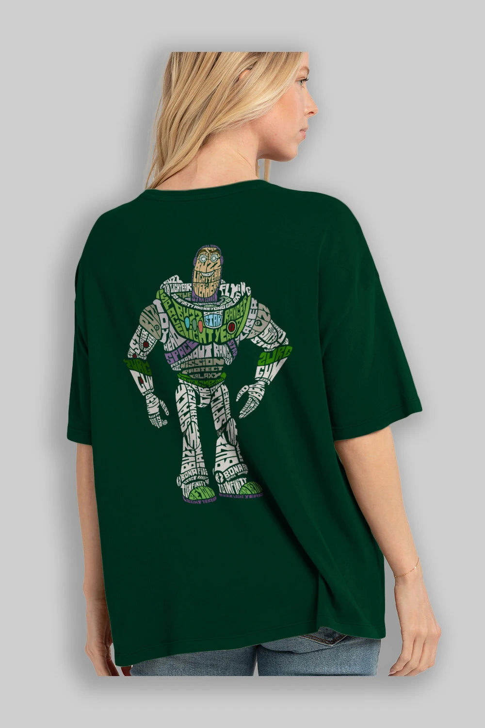 Buzz Arka Baskılı Oversize t-shirt %100 pamuk Erkek Kadın Unisex