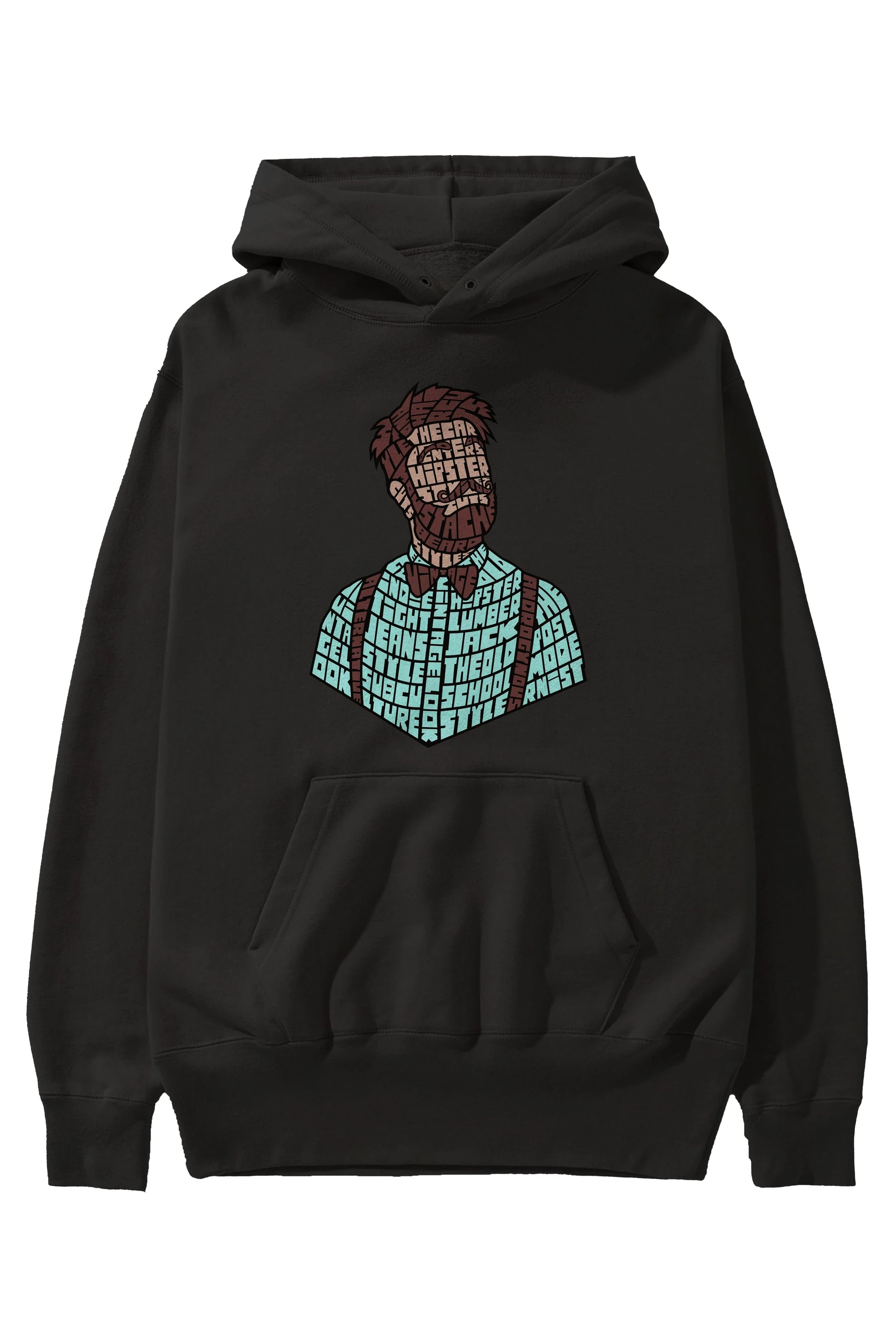 Hipster (2) Ön Baskılı Hoodie Oversize Kapüşonlu Sweatshirt Erkek Kadın Unisex