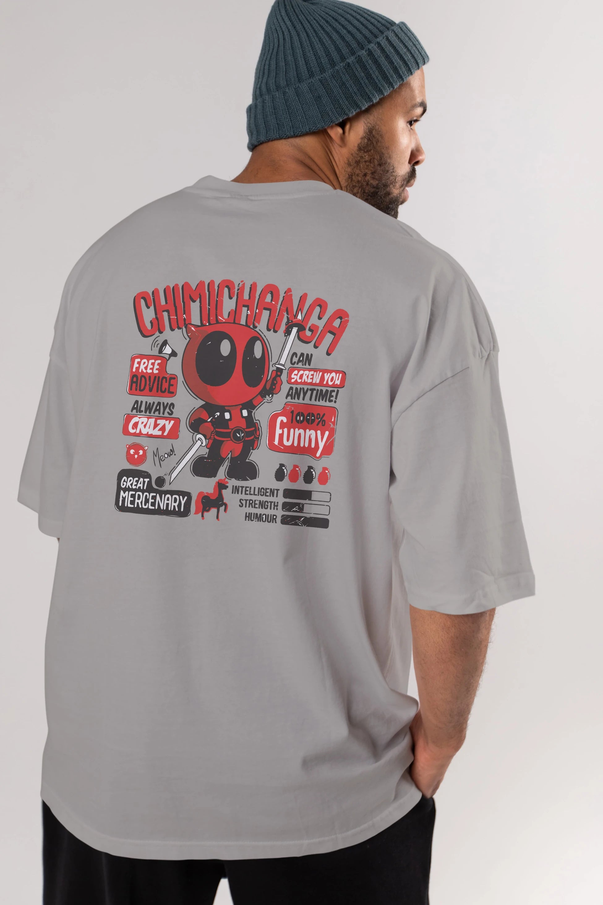 Deadpool (9) Arka Baskılı Oversize t-shirt Erkek Kadın Unisex %100 Pamuk Bisiklet Yaka tişort