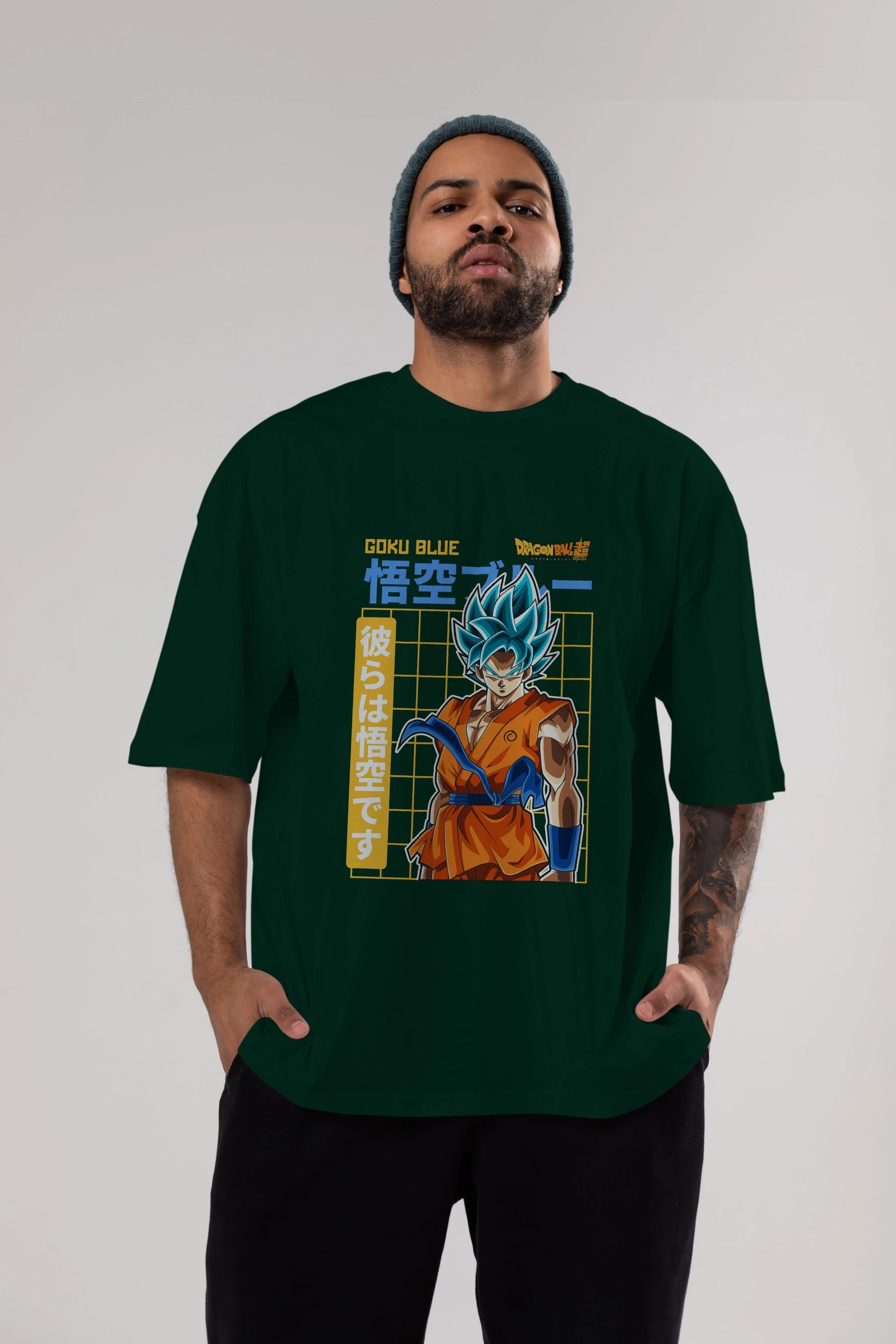 GOKU 1 Anime Ön Baskılı Oversize t-shirt %100 pamuk Erkek Kadın Unisex