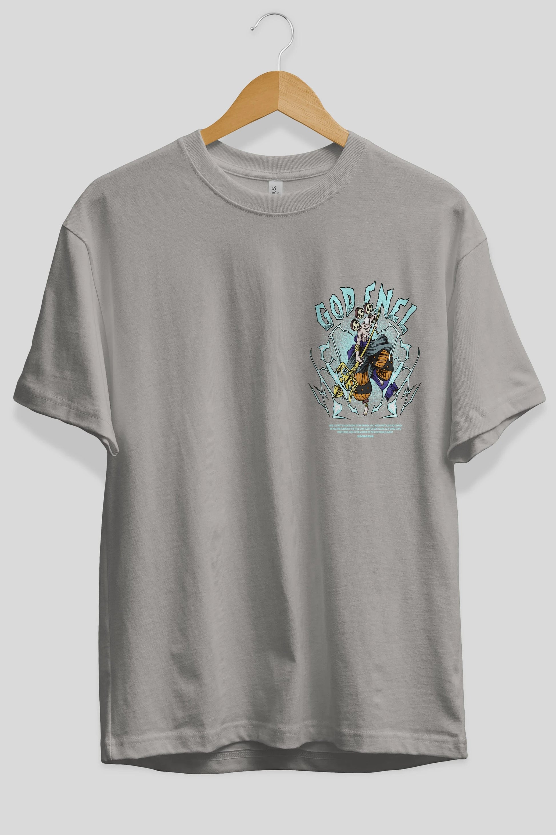 Eneru Ön Sol Baskılı Oversize t-shirt Erkek Kadın Unisex %100 Pamuk Bisiklet Yaka tişort