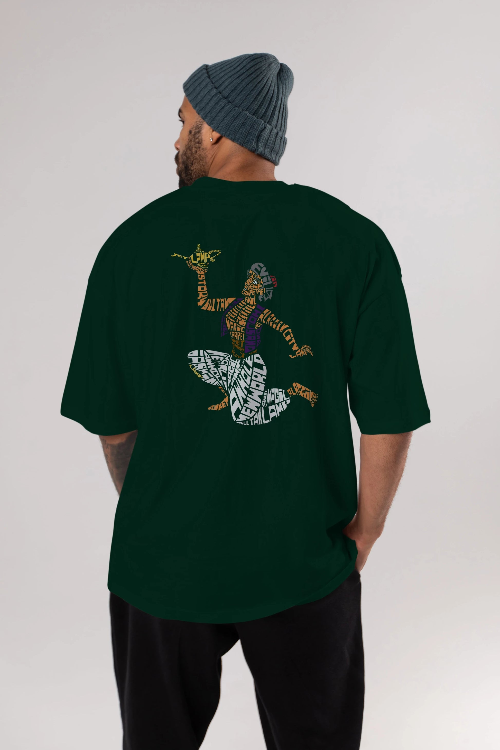 Aladdin Arka Baskılı Oversize t-shirt %100 pamuk Erkek Kadın Unisex