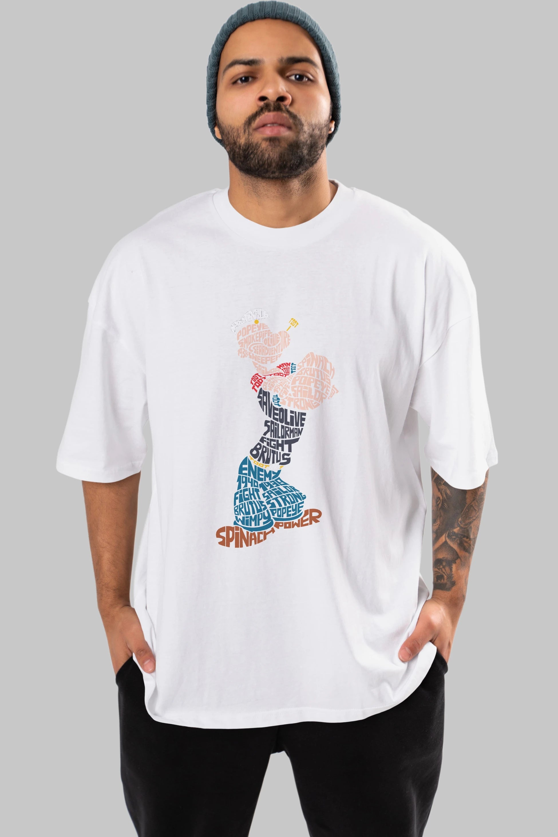Sailorman Ön Baskılı Oversize t-shirt %100 pamuk Erkek Kadın Unisex