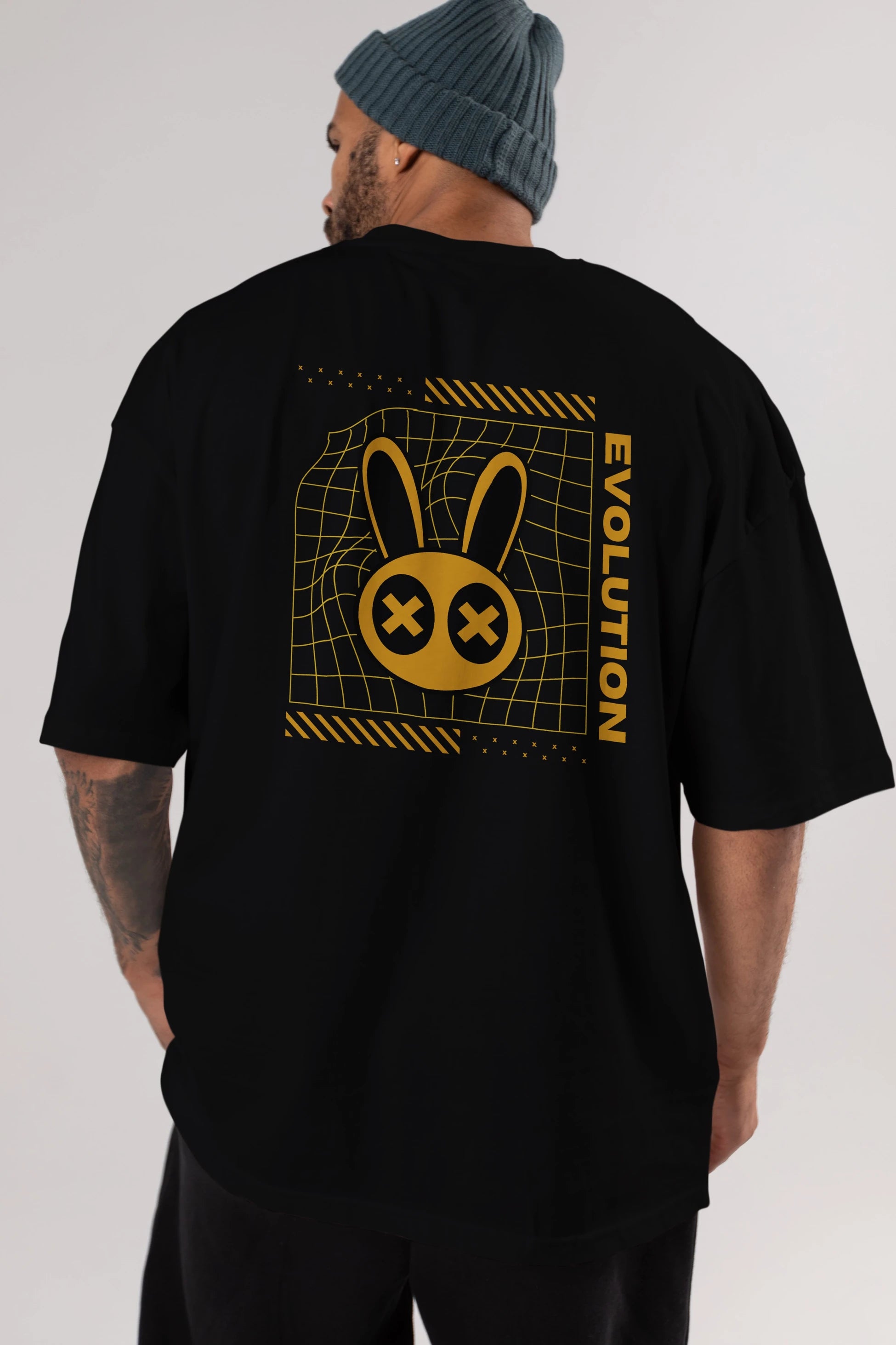 Evolution Yazılı Arka Baskılı Oversize t-shirt Erkek Kadın Unisex