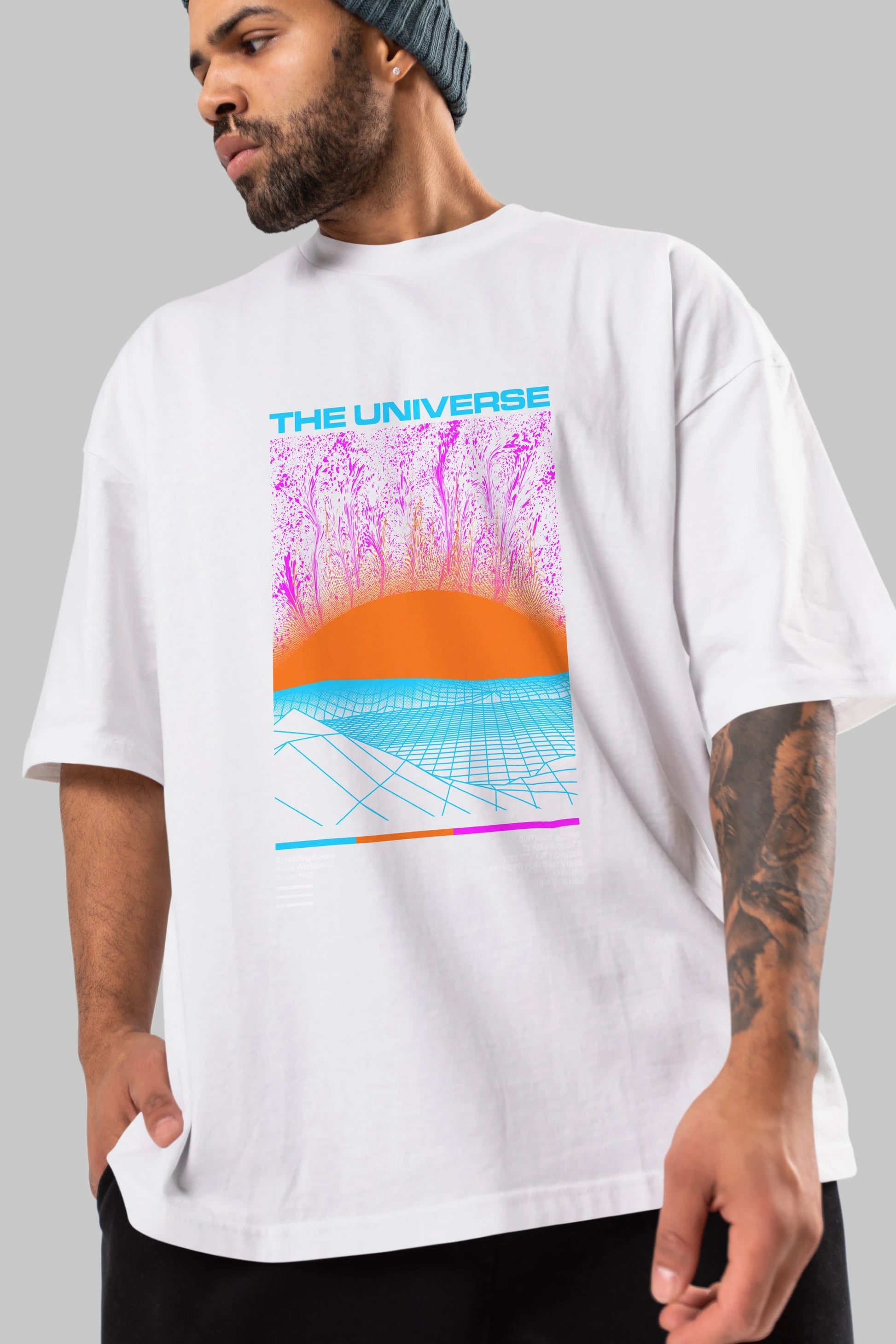 The Universe Ön Baskılı Oversize t-shirt Erkek Kadın Unisex