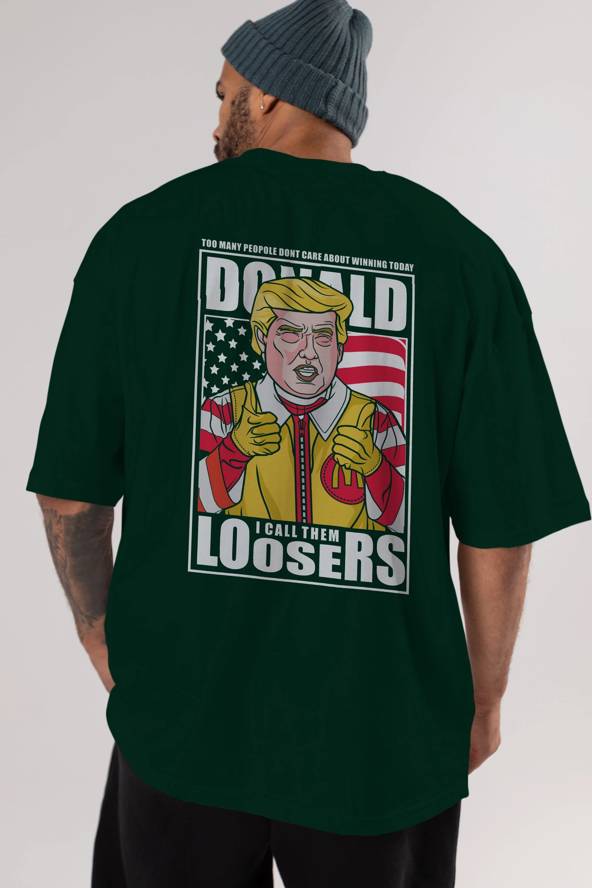 Ronald Trump Arka Baskılı Oversize t-shirt Erkek Kadın Unisex %100 Pamuk tişort