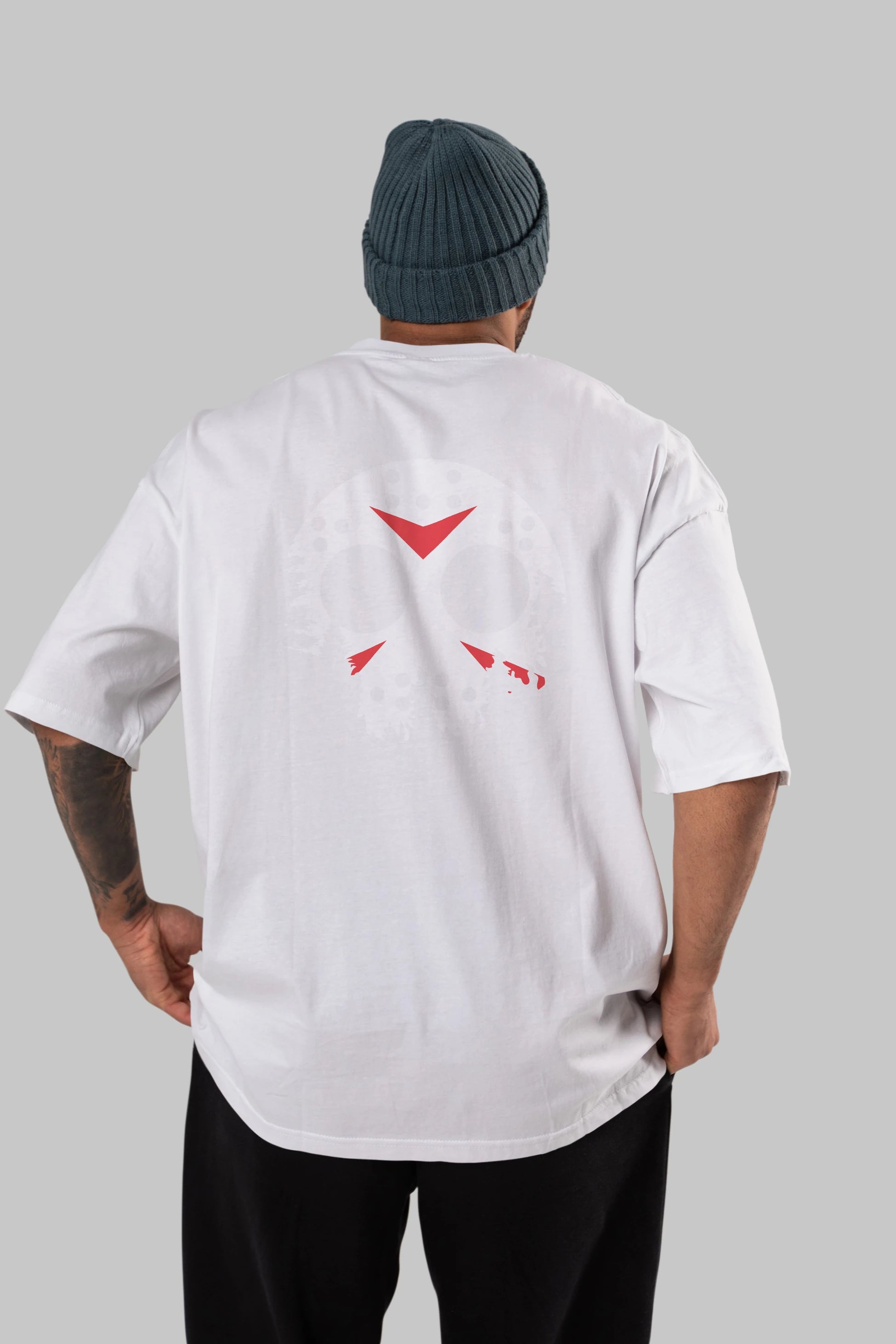 Jason Moon Arka Baskılı Oversize t-shirt %100 pamuk Erkek Kadın Unisex