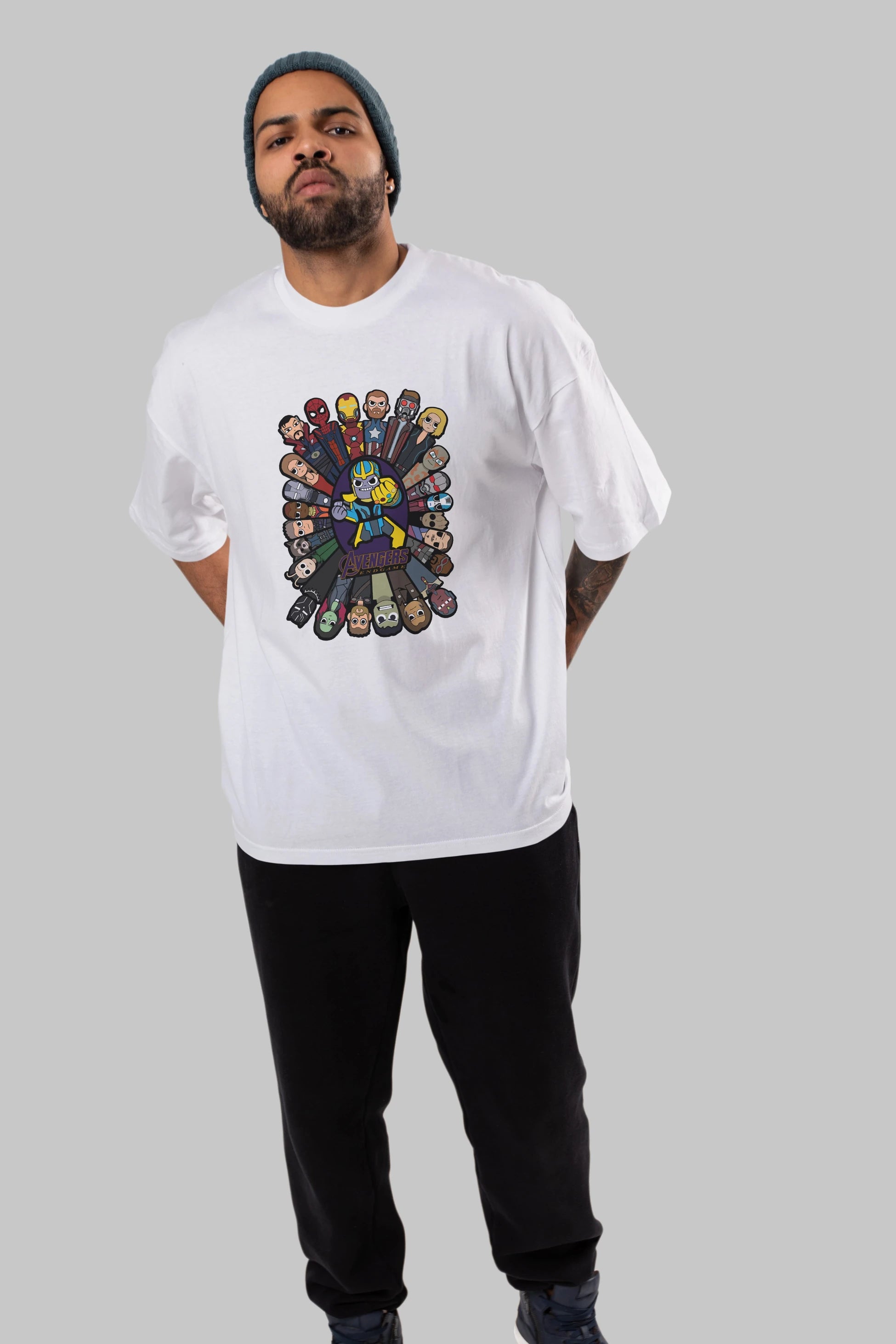 The Avengers (2) Ön Baskılı Oversize t-shirt Erkek Kadın Unisex %100 Pamuk Bisiklet Yaka tişort