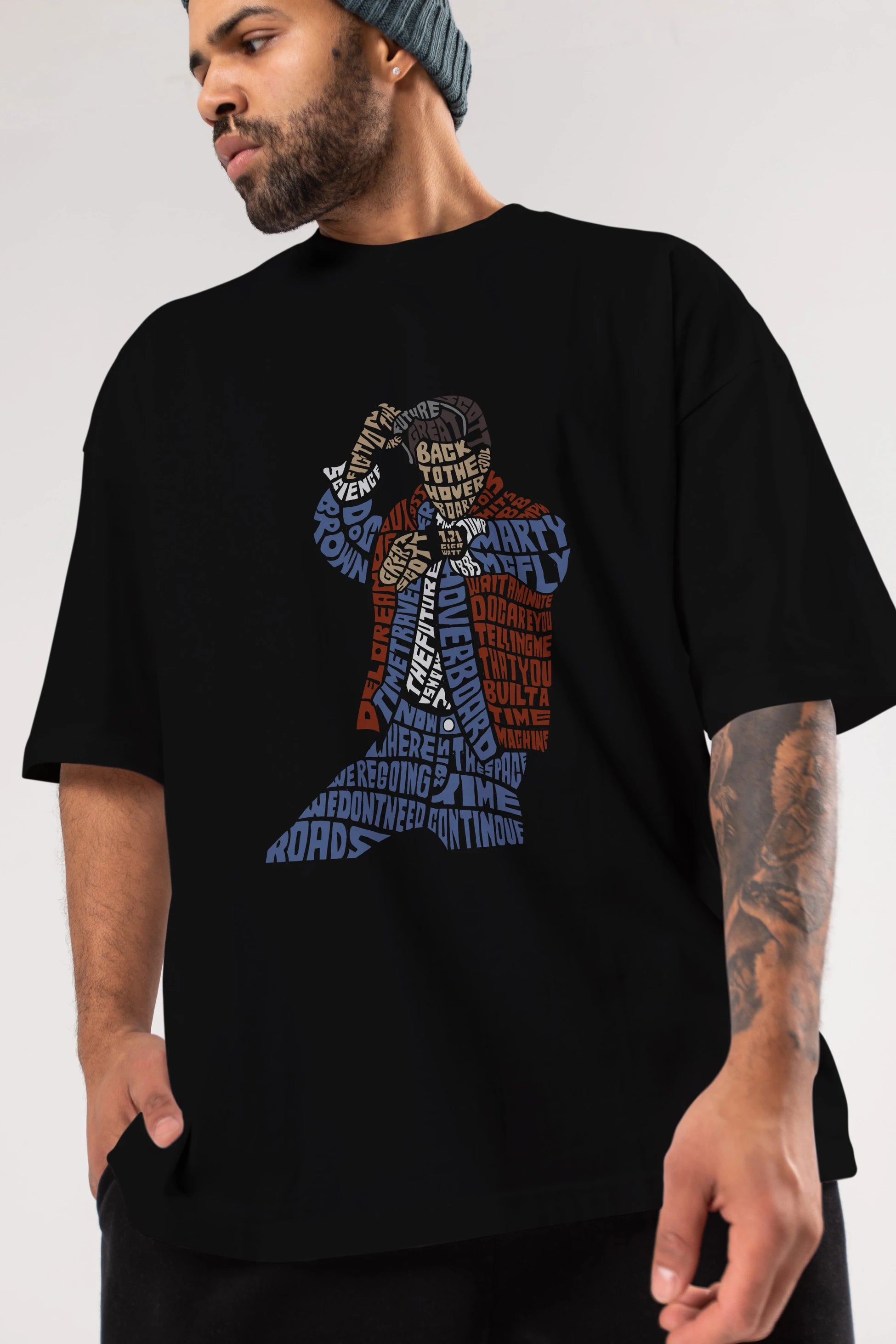Back To The Hoverboard Ön Baskılı Oversize t-shirt %100 pamuk Erkek Kadın Unisex