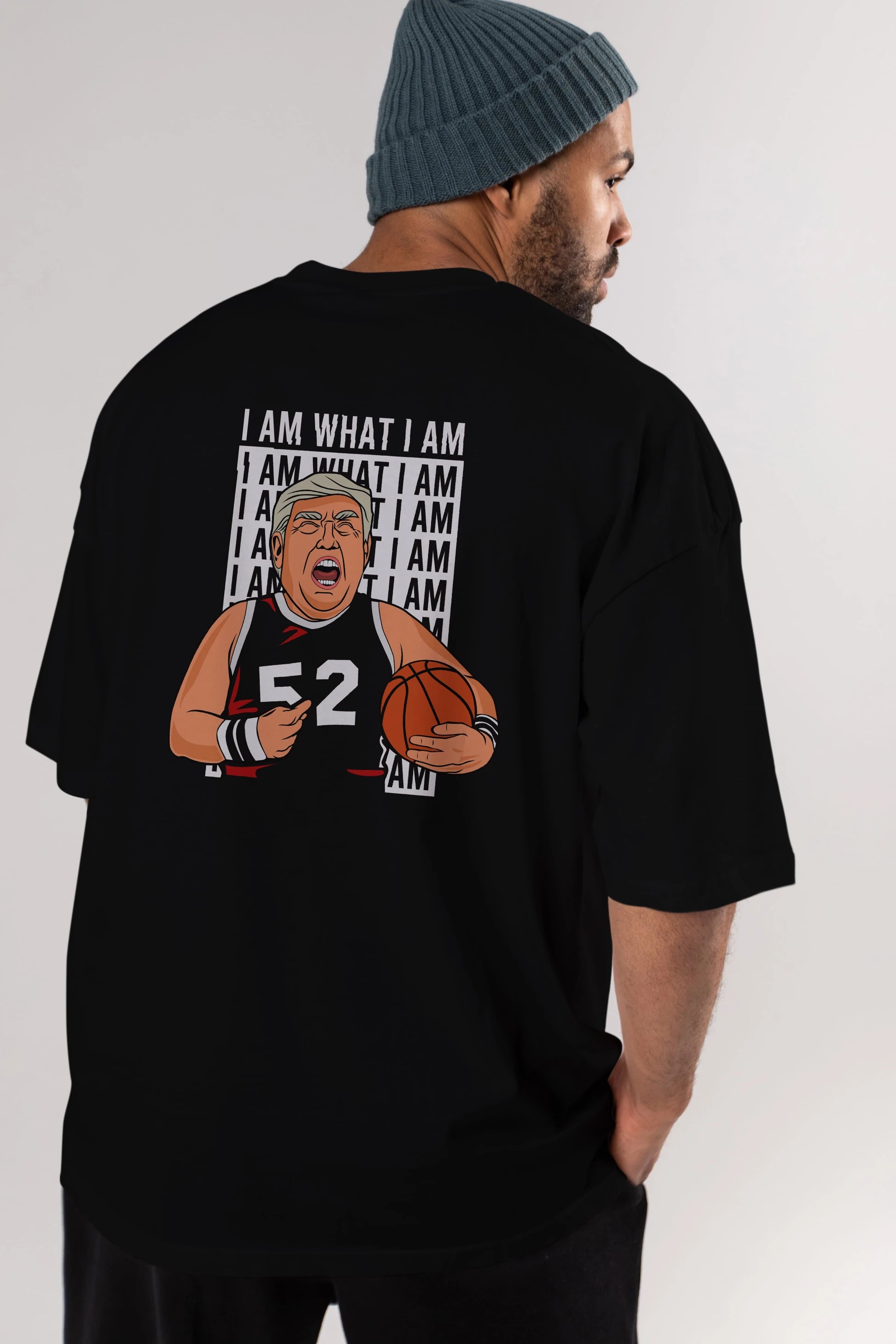 Trump Basketball Arka Baskılı Oversize t-shirt Erkek Kadın Unisex %100 Pamuk tişort