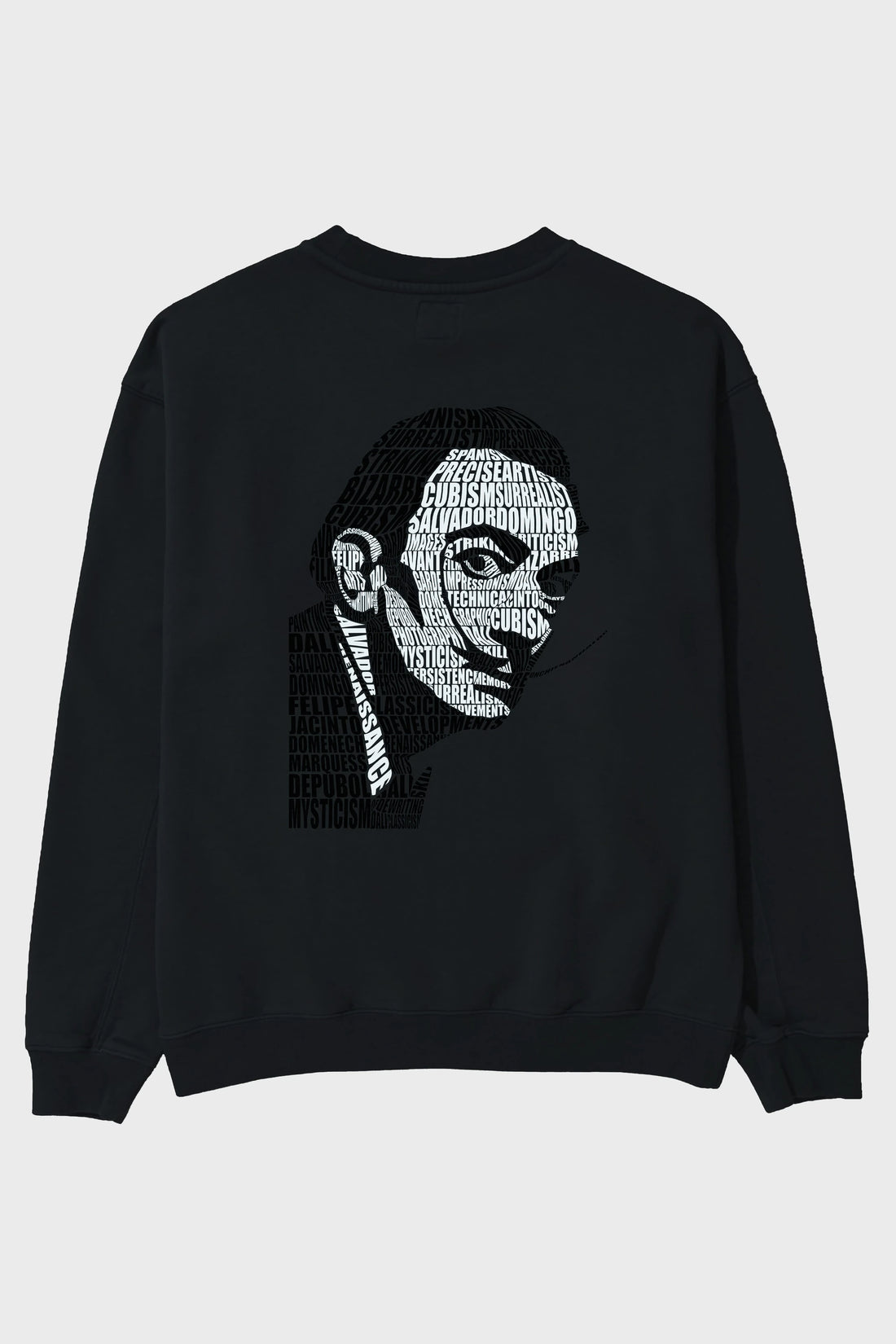 Salvador Dali Calligram Arka Baskılı Oversize Sweatshirt Erkek Kadın Unisex