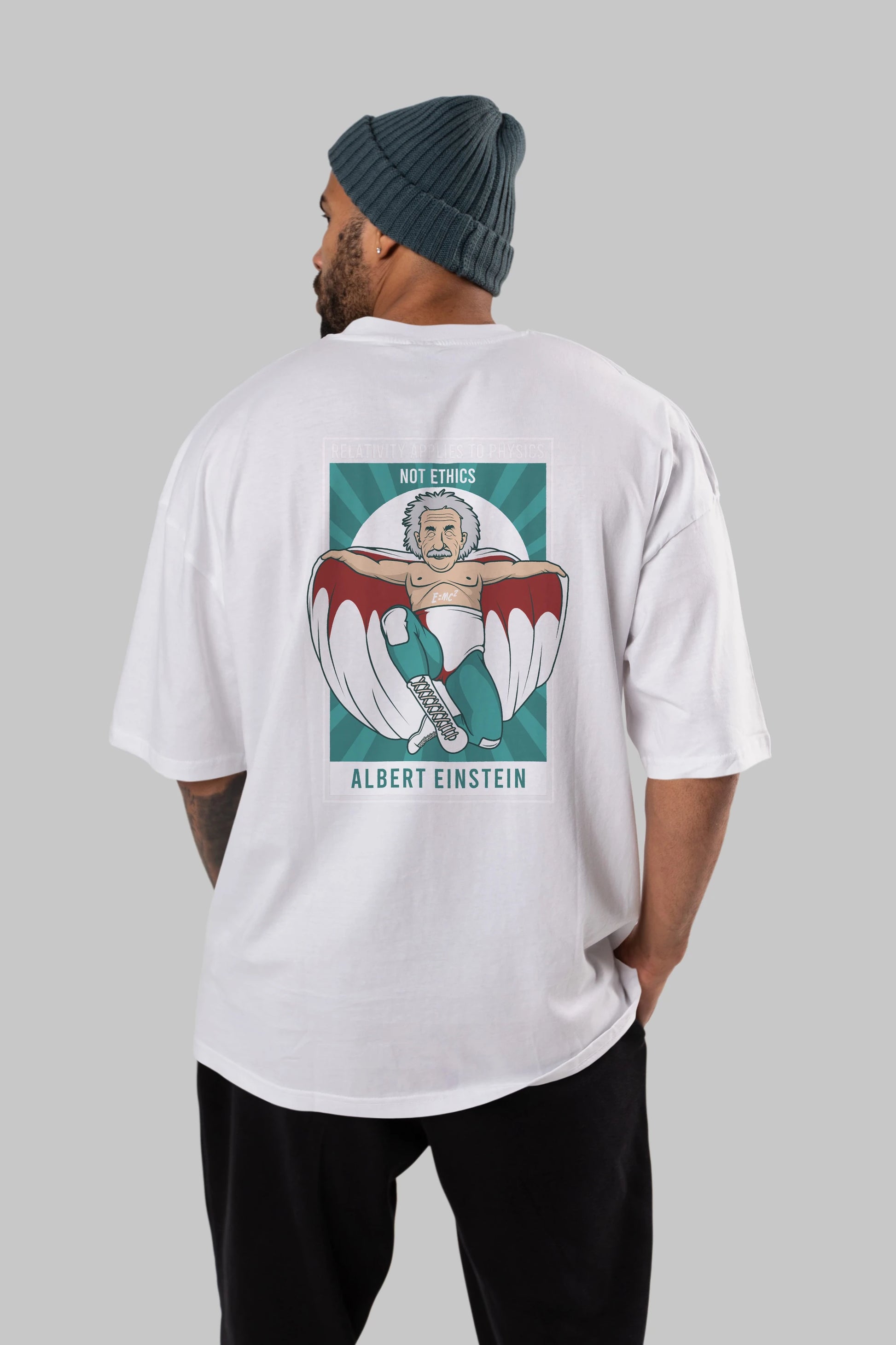 Nacho Libre Einstein Arka Baskılı Oversize t-shirt Erkek Kadın Unisex %100 Pamuk tişort