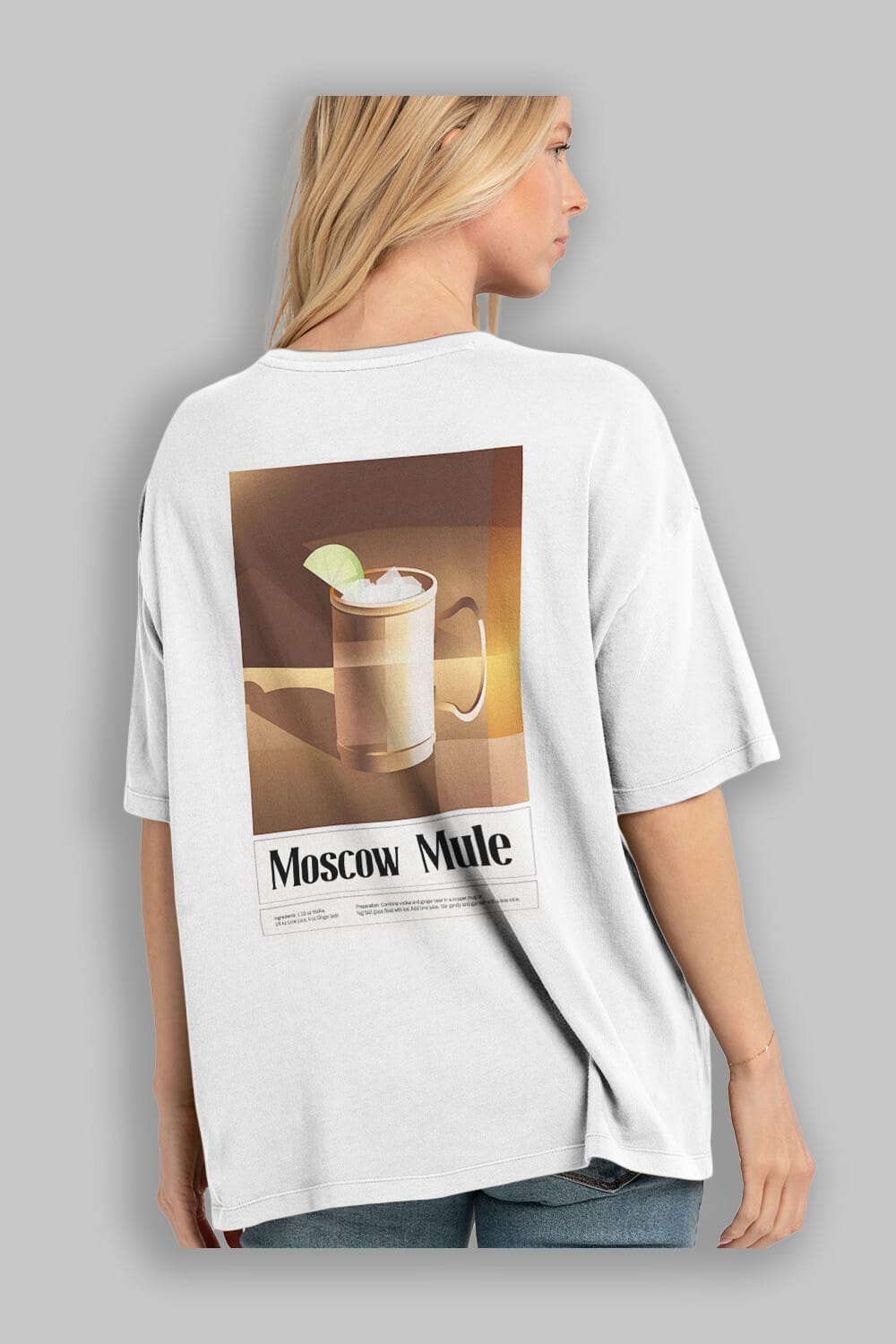 Moscow Mule 3 Arka Baskılı Oversize t-shirt Erkek Kadın Unisex %100 Pamuk Bisiklet Yaka tişort