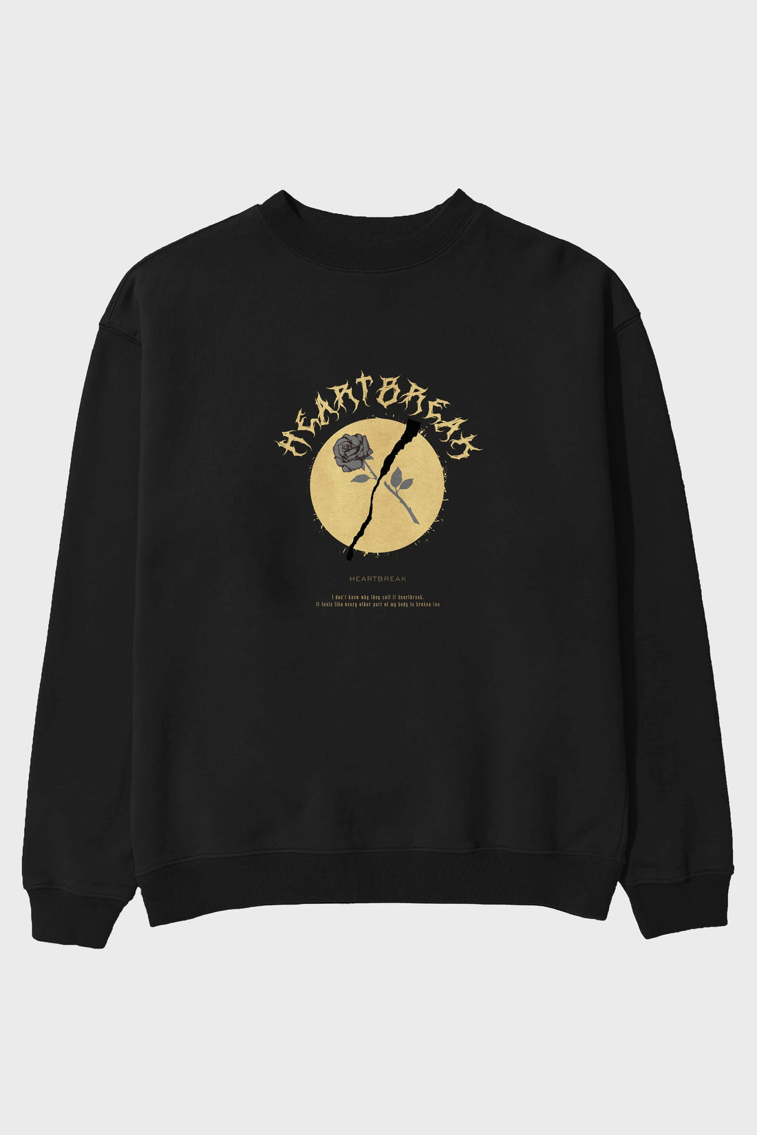 Heartbreak Ön Baskılı Oversize Sweatshirt Erkek Kadın Unisex