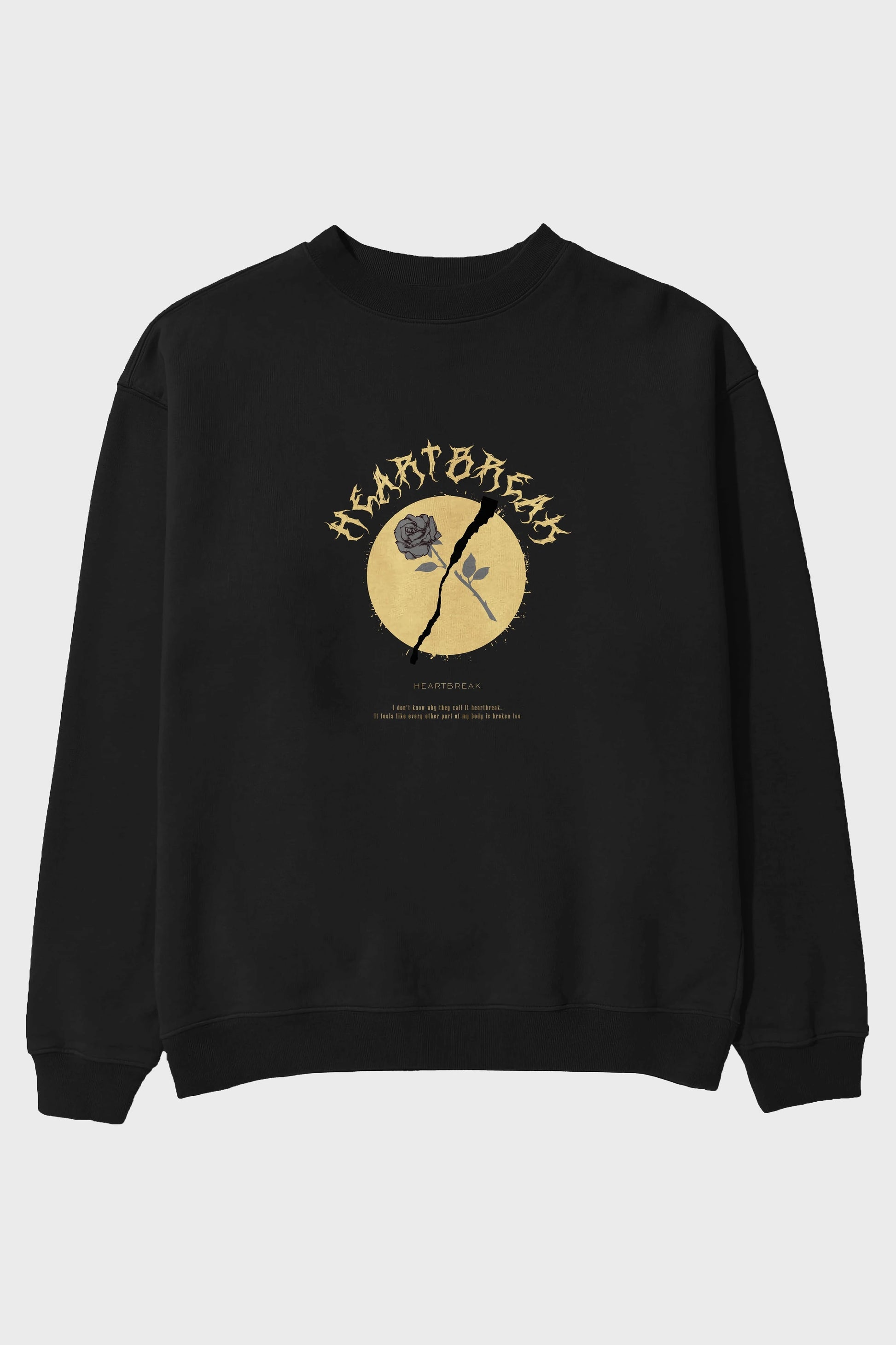 Heartbreak Ön Baskılı Oversize Sweatshirt Erkek Kadın Unisex