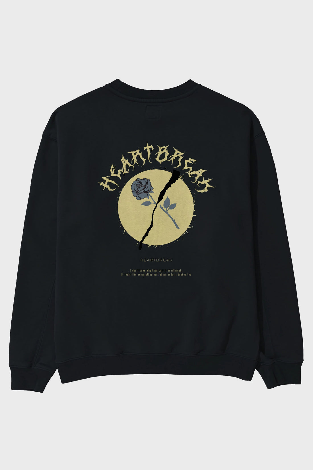 Heartbreak Arka Baskılı Oversize Sweatshirt Erkek Kadın Unisex