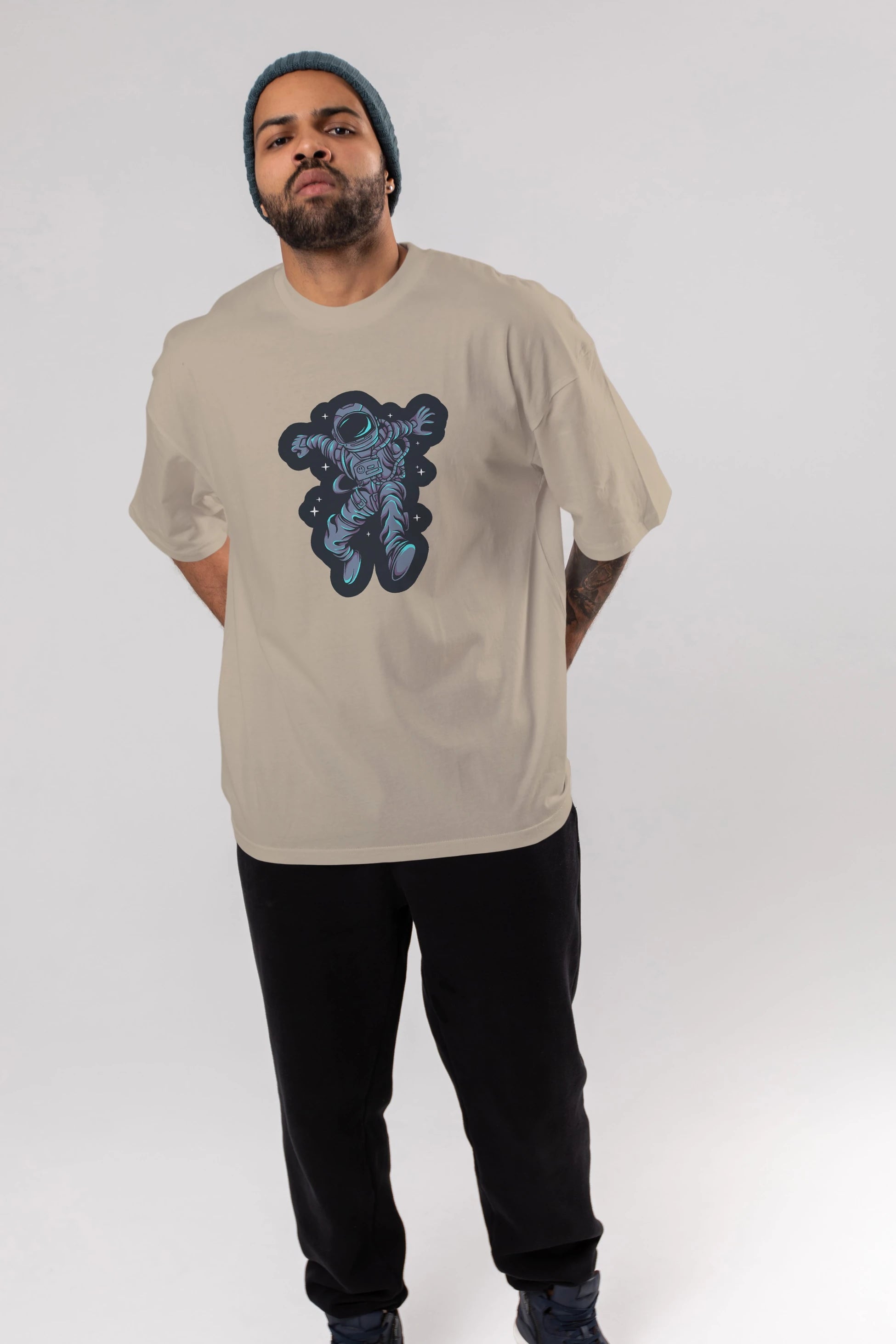 Astrostars sticker Ön Baskılı Oversize t-shirt Erkek Kadın Unisex