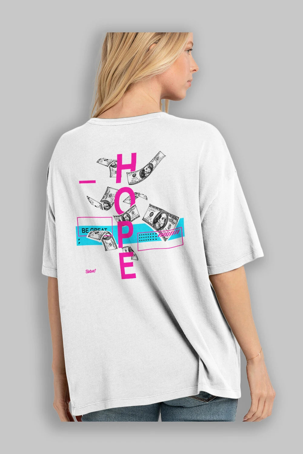 Hope Arka Baskılı Oversize t-shirt Erkek Kadın Unisex