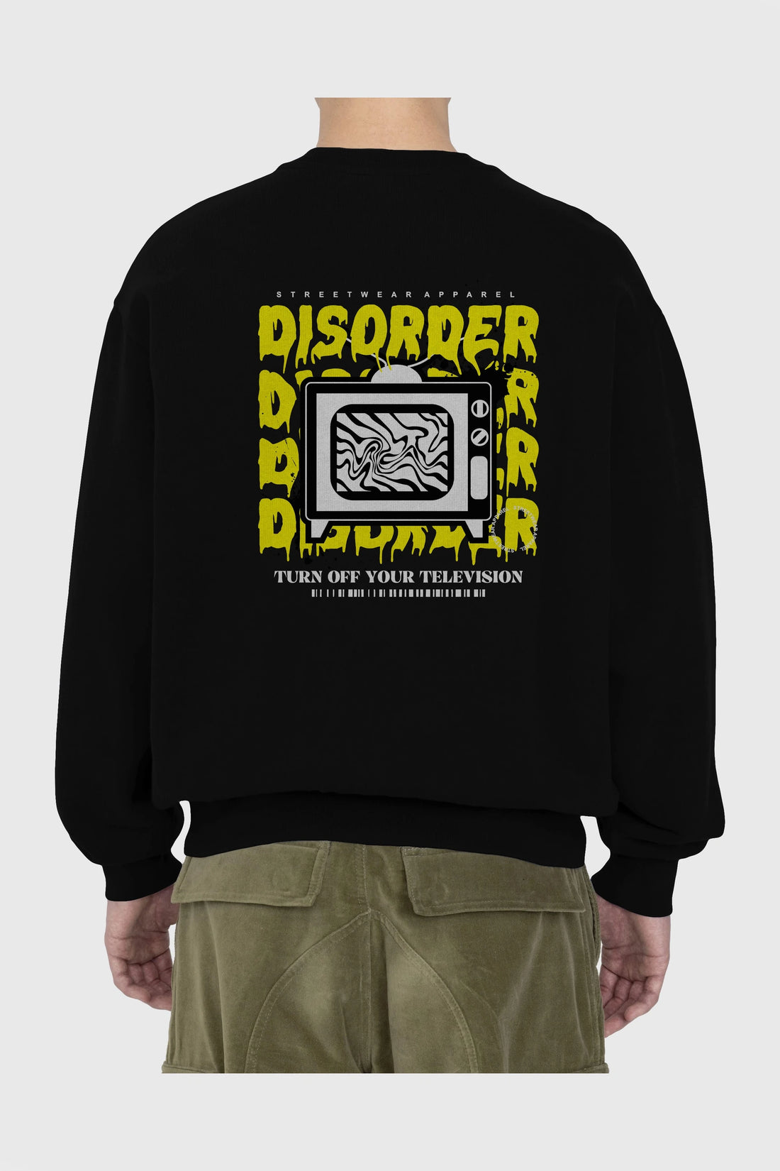 Disorder Streetwear Arka Baskılı Oversize Sweatshirt Erkek Kadın Unisex