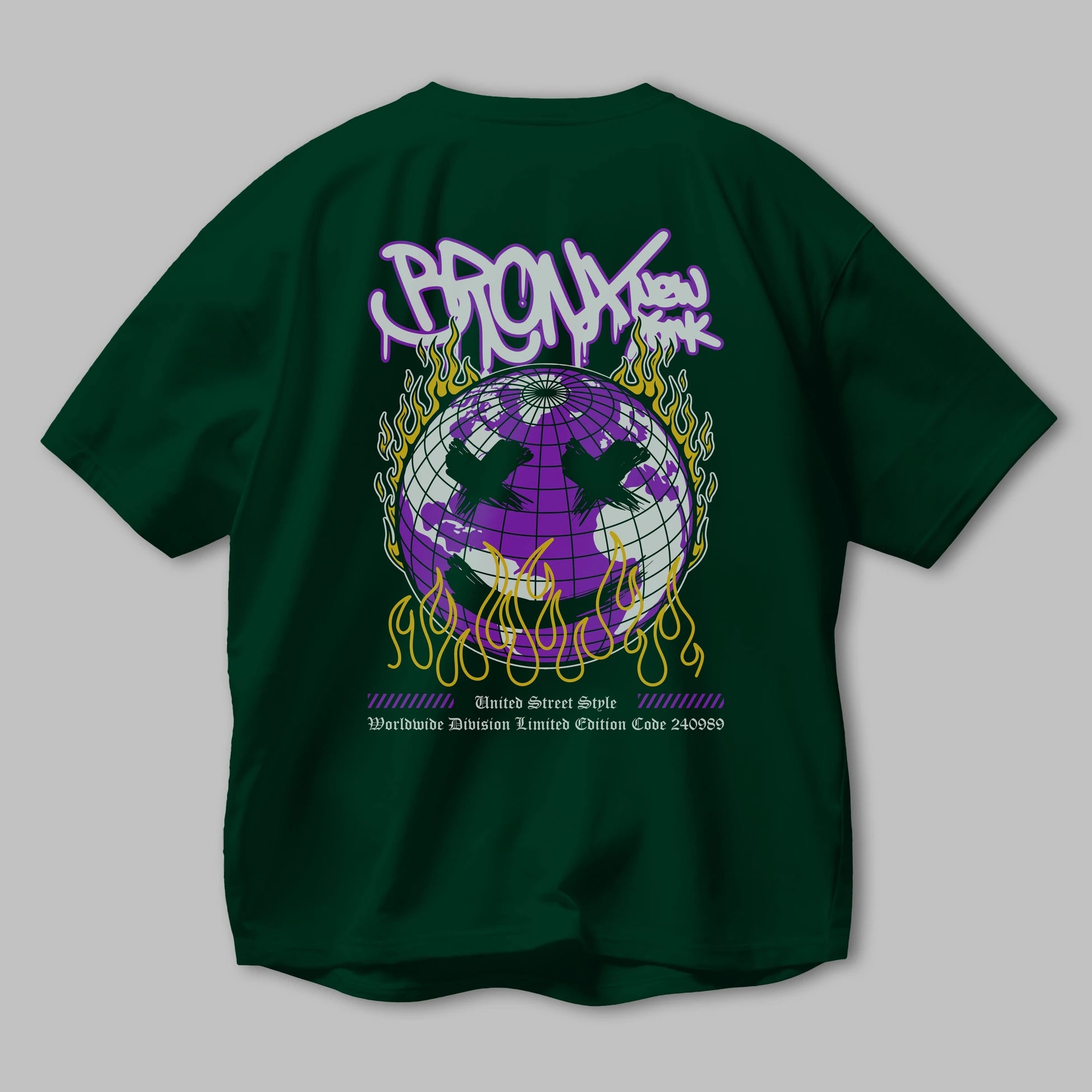 Bronx New York Arka Baskılı Oversize t-shirt Erkek Kadın Unisex