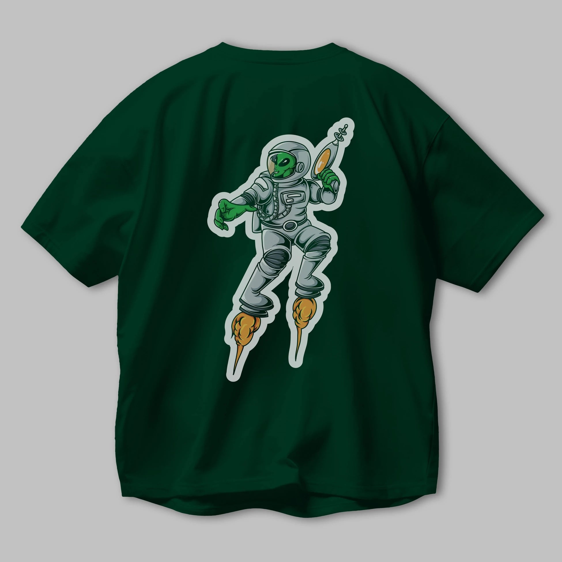 Alien Wars Sticker Arka Baskılı Oversize t-shirt Erkek Kadın Unisex