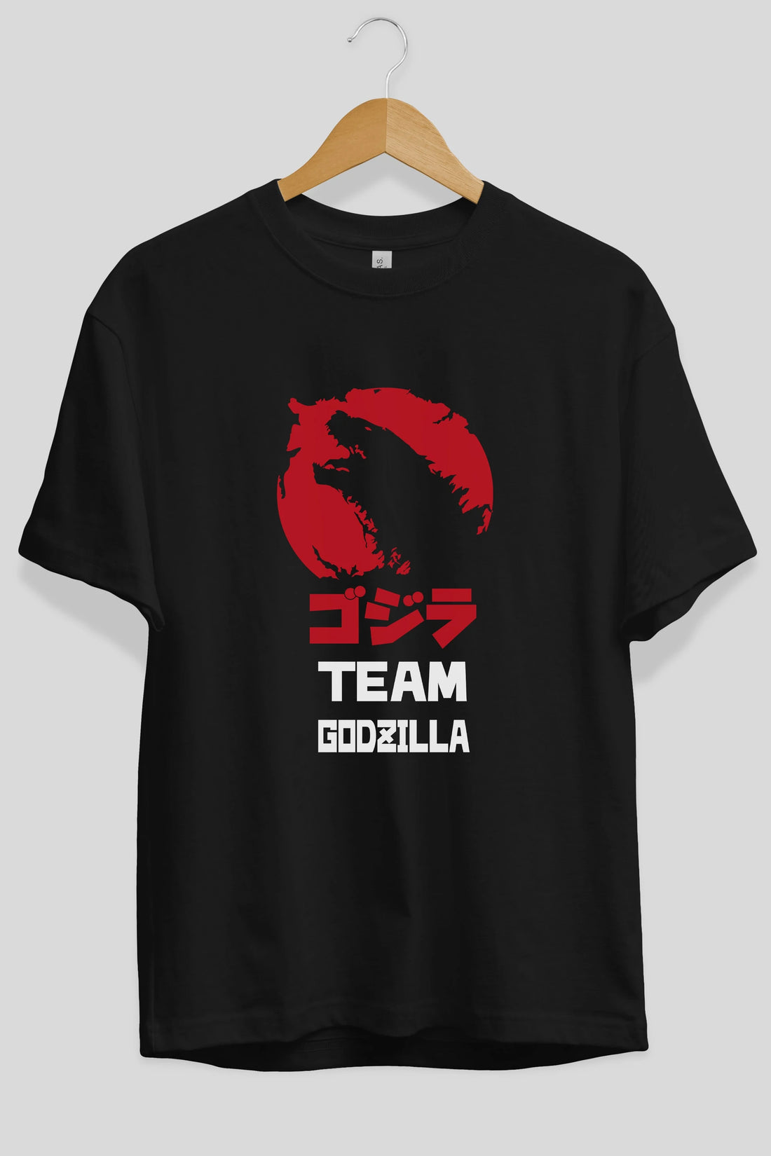 Team Godzilla Ön Baskılı Oversize t-shirt Erkek Kadın Unisex %100 Pamuk Bisiklet Yaka tişort