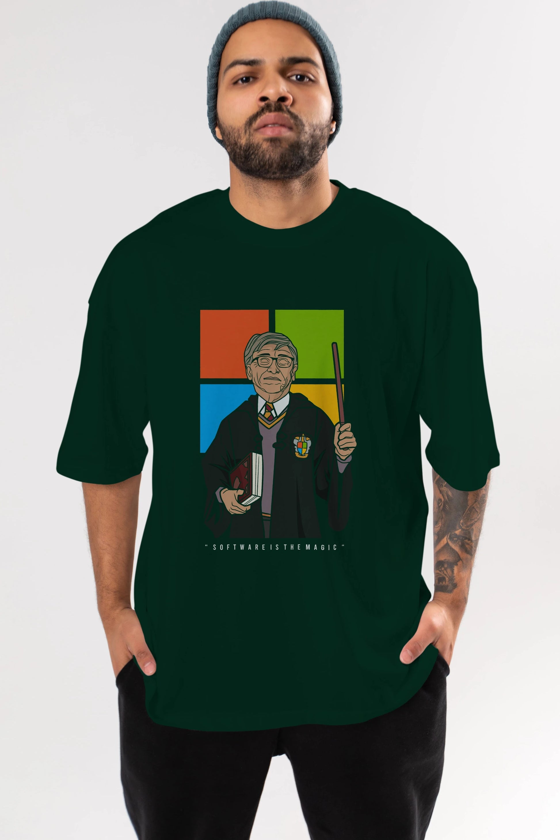 Harry Potter Gates Ön Baskılı Oversize t-shirt Erkek Kadın Unisex %100 Pamuk tişort