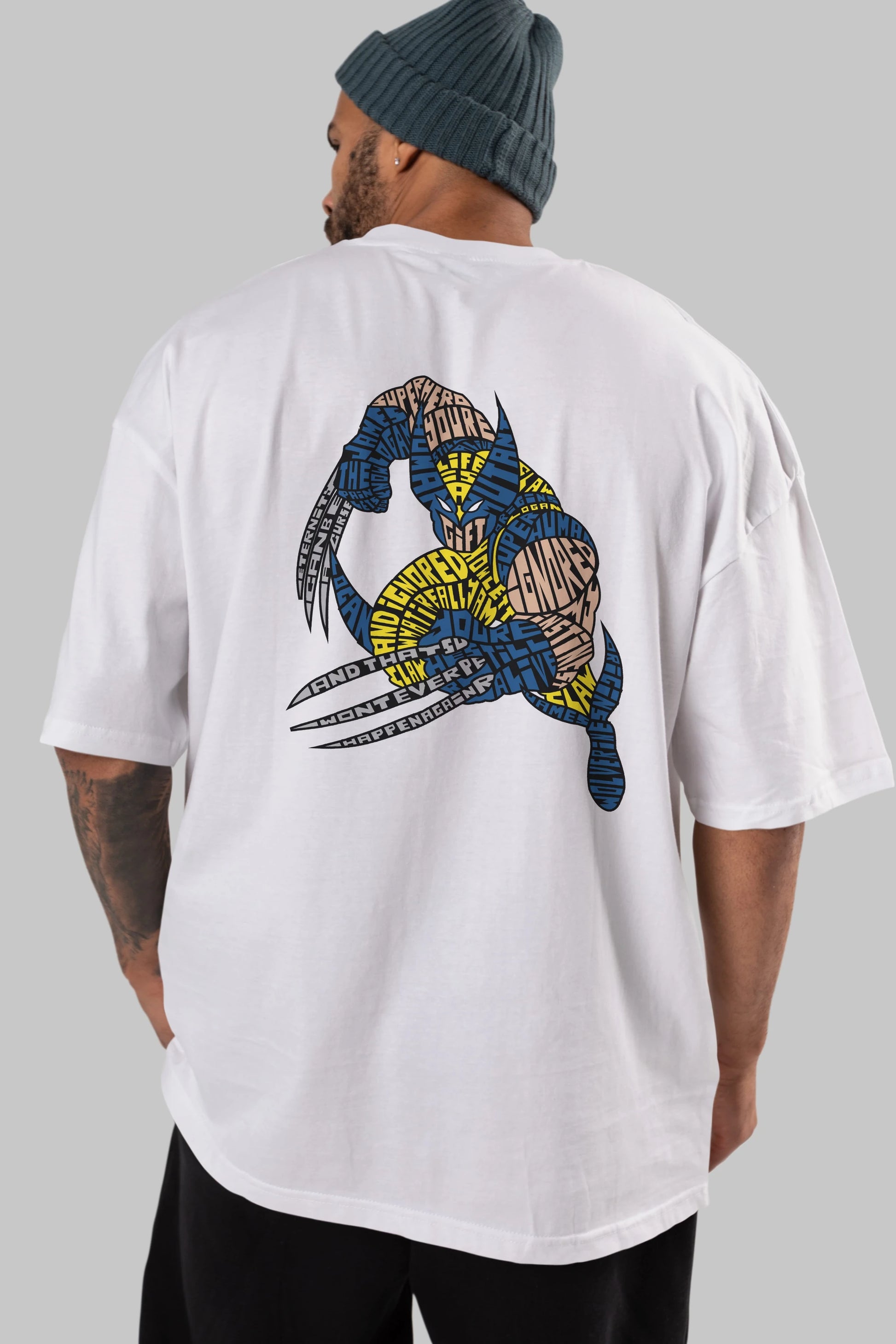 Logan Arka Baskılı Oversize t-shirt %100 pamuk Erkek Kadın Unisex
