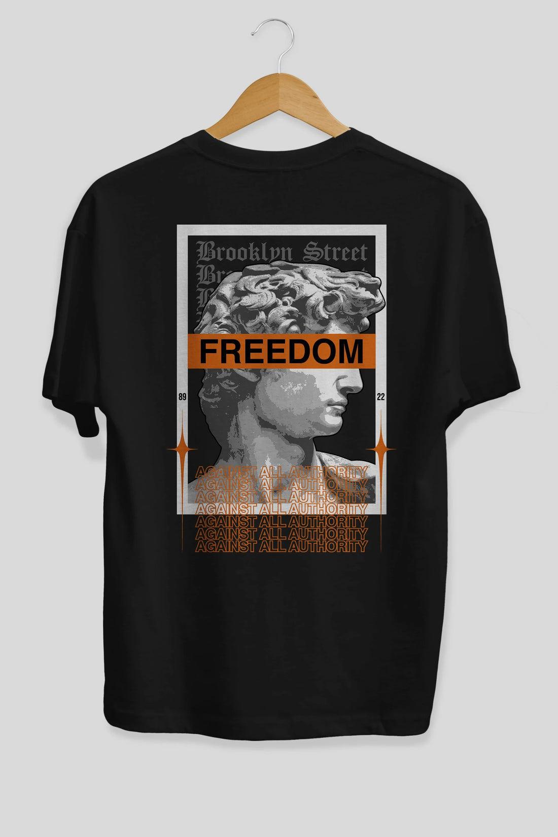 Brooklyn Street Arka Baskılı Oversize t-shirt Erkek Kadın Unisex