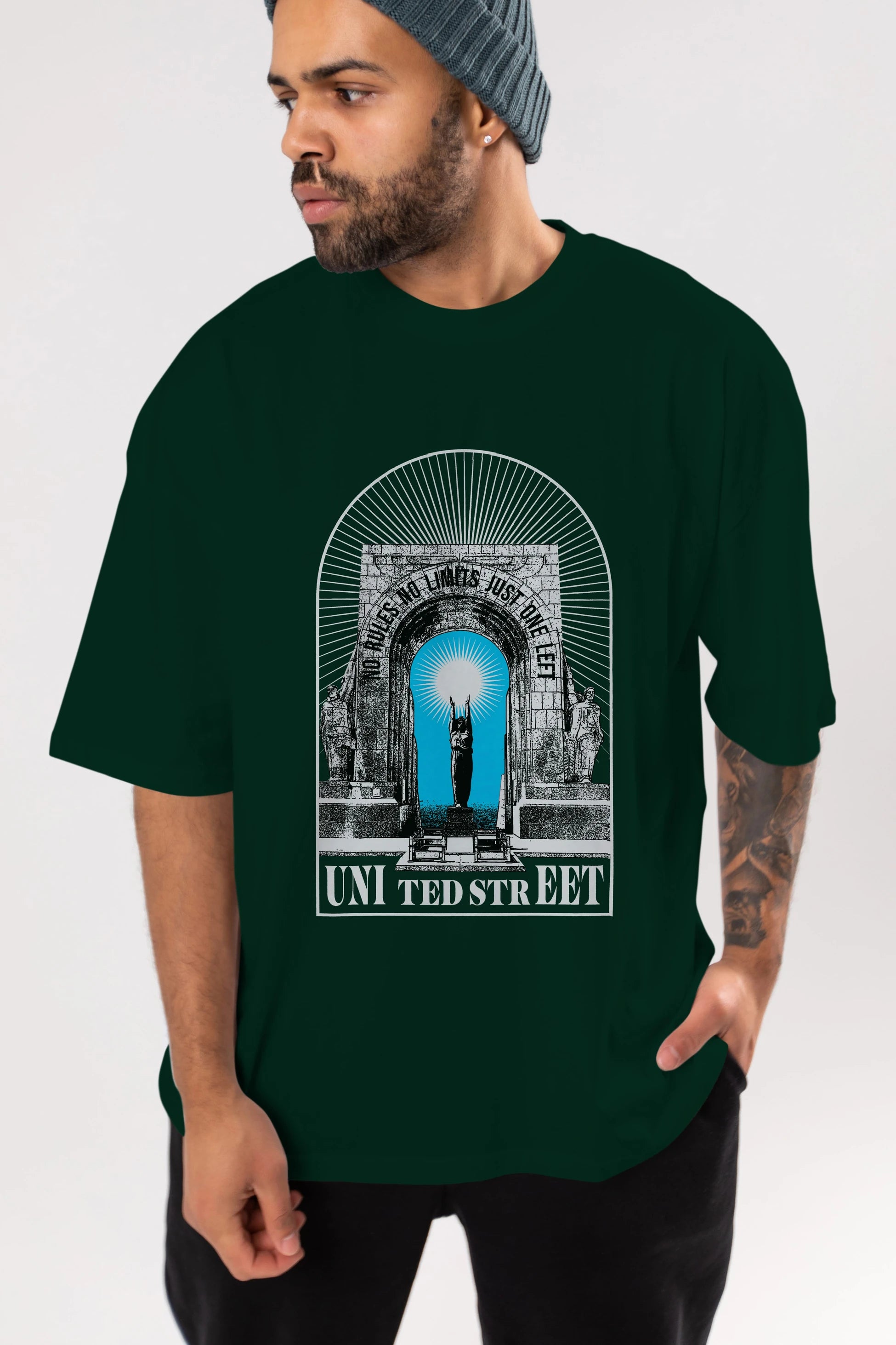No Rules No Limits Ön Baskılı Oversize t-shirt Erkek Kadın Unisex