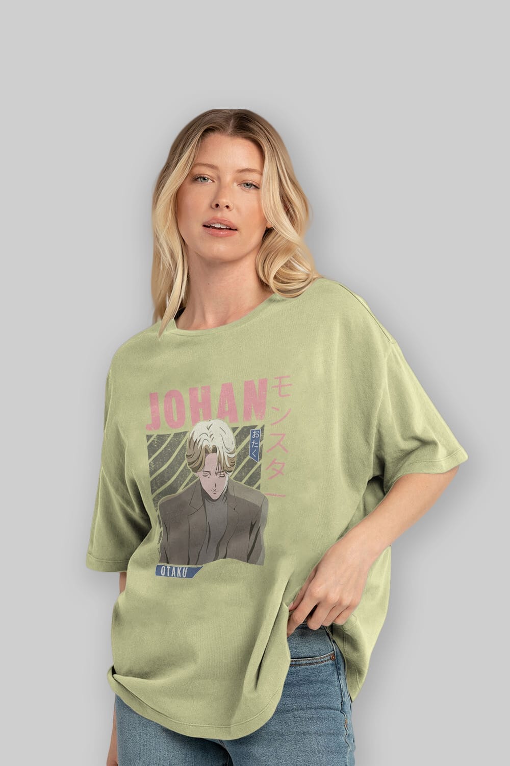 Johan Liebert MONSTER Anime Ön Baskılı Oversize t-shirt %100 pamuk Erkek Kadın Unisex