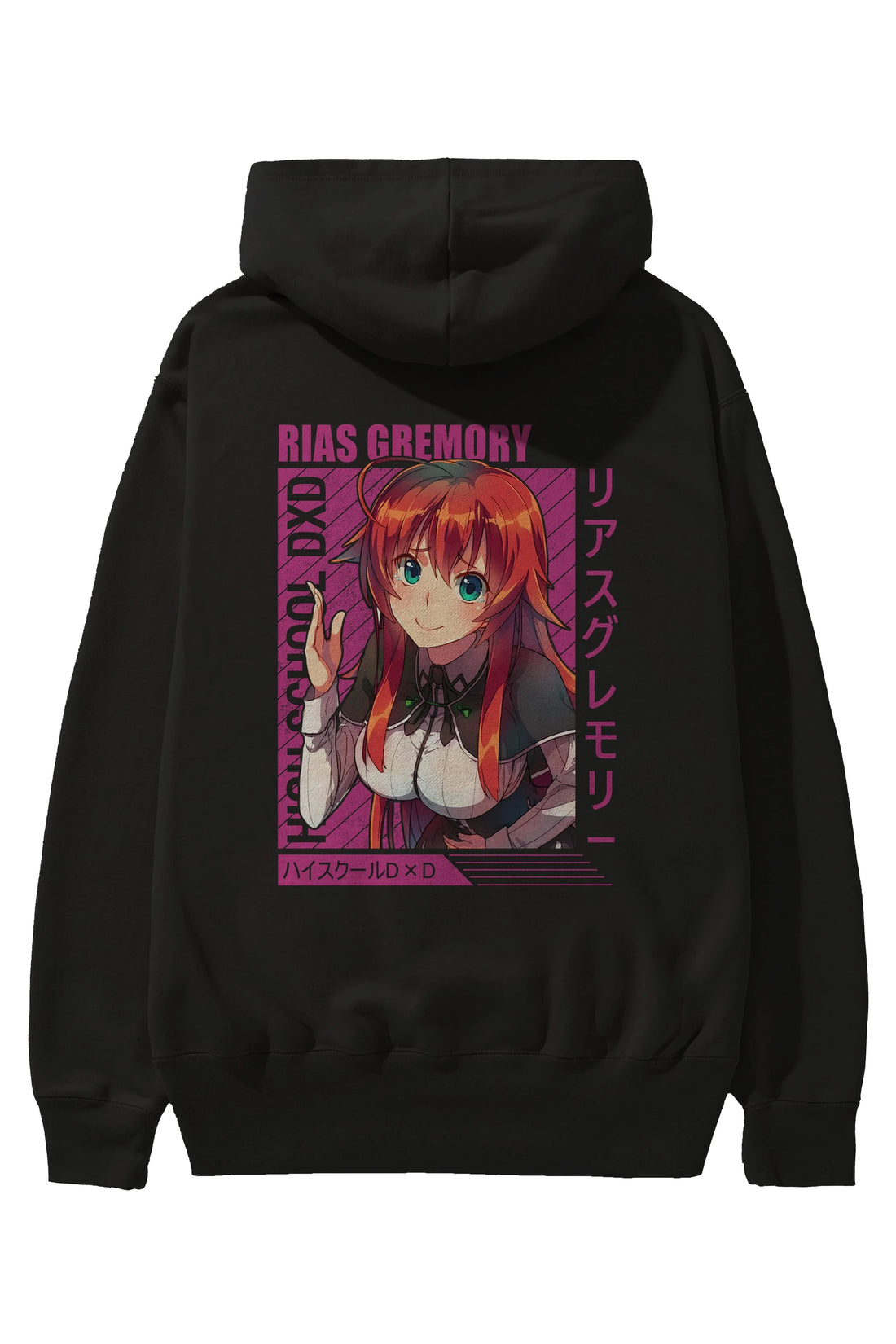 Rias Gremory 10 Anime Arka Baskılı Hoodie Oversize Kapüşonlu Sweatshirt Erkek Kadın Unisex
