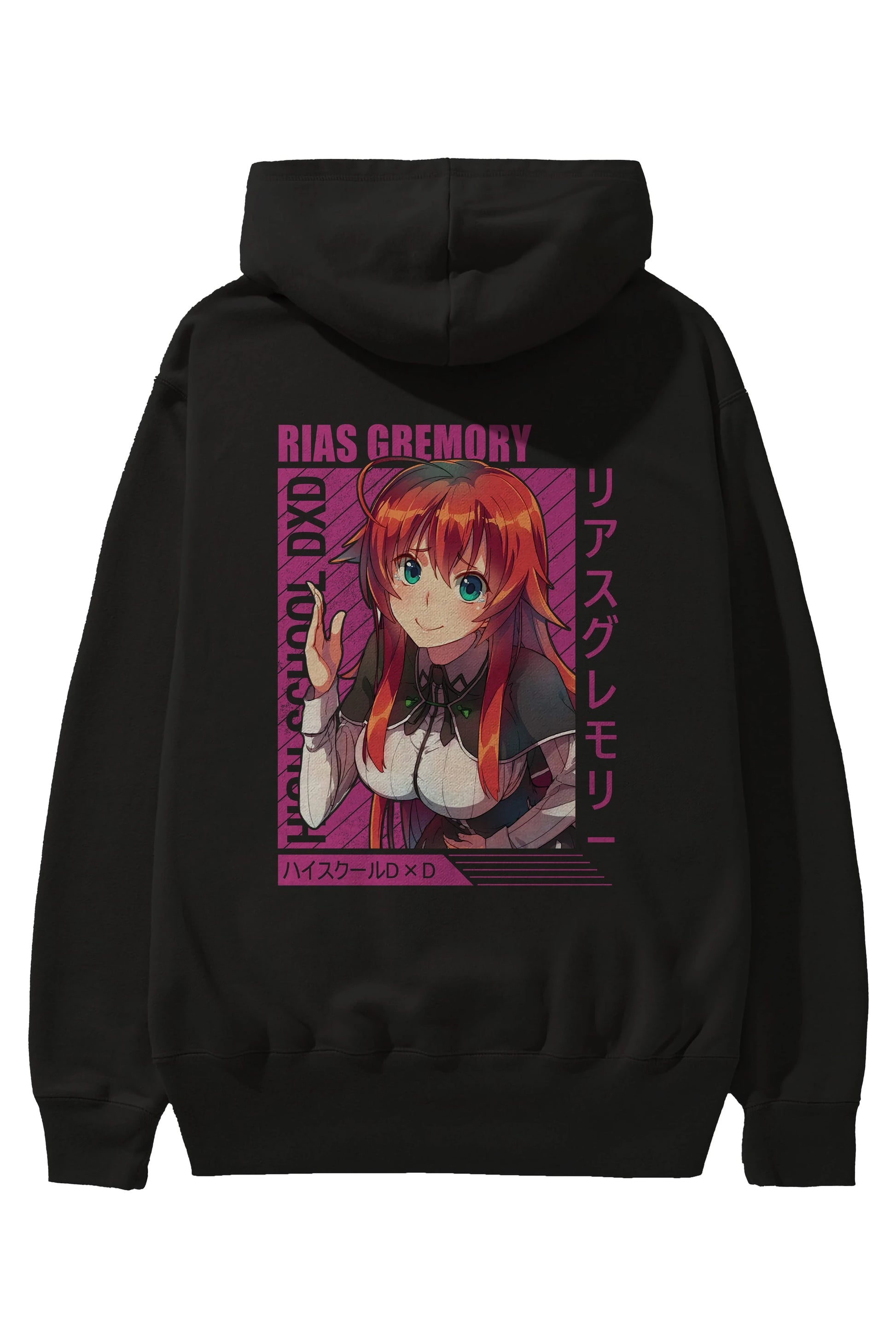 Rias Gremory 10 Anime Arka Baskılı Hoodie Oversize Kapüşonlu Sweatshirt Erkek Kadın Unisex
