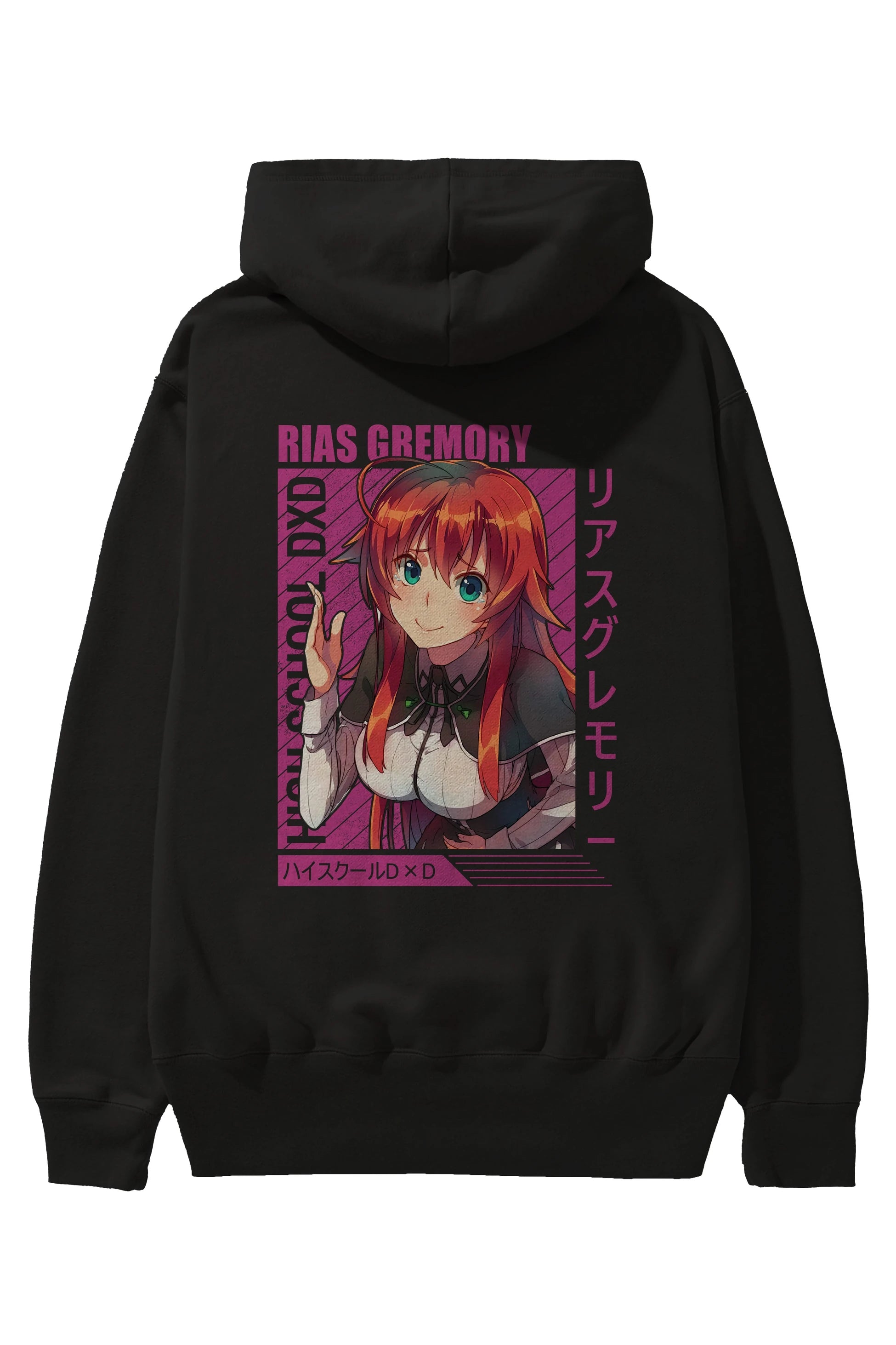 Rias Gremory 10 Anime Arka Baskılı Hoodie Oversize Kapüşonlu Sweatshirt Erkek Kadın Unisex