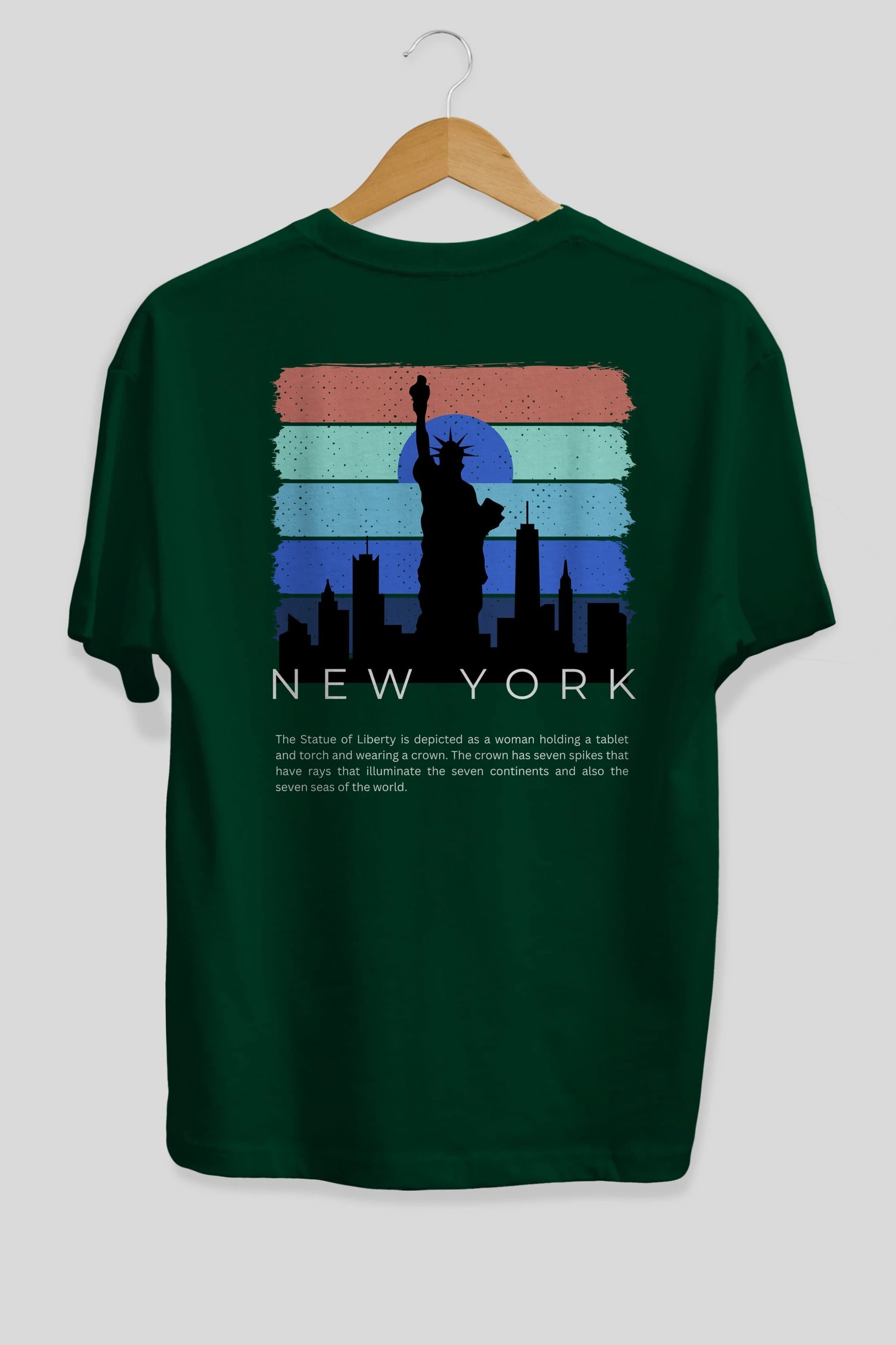 New York Yazılı Arka Baskılı Oversize t-shirt Erkek Kadın Unisex