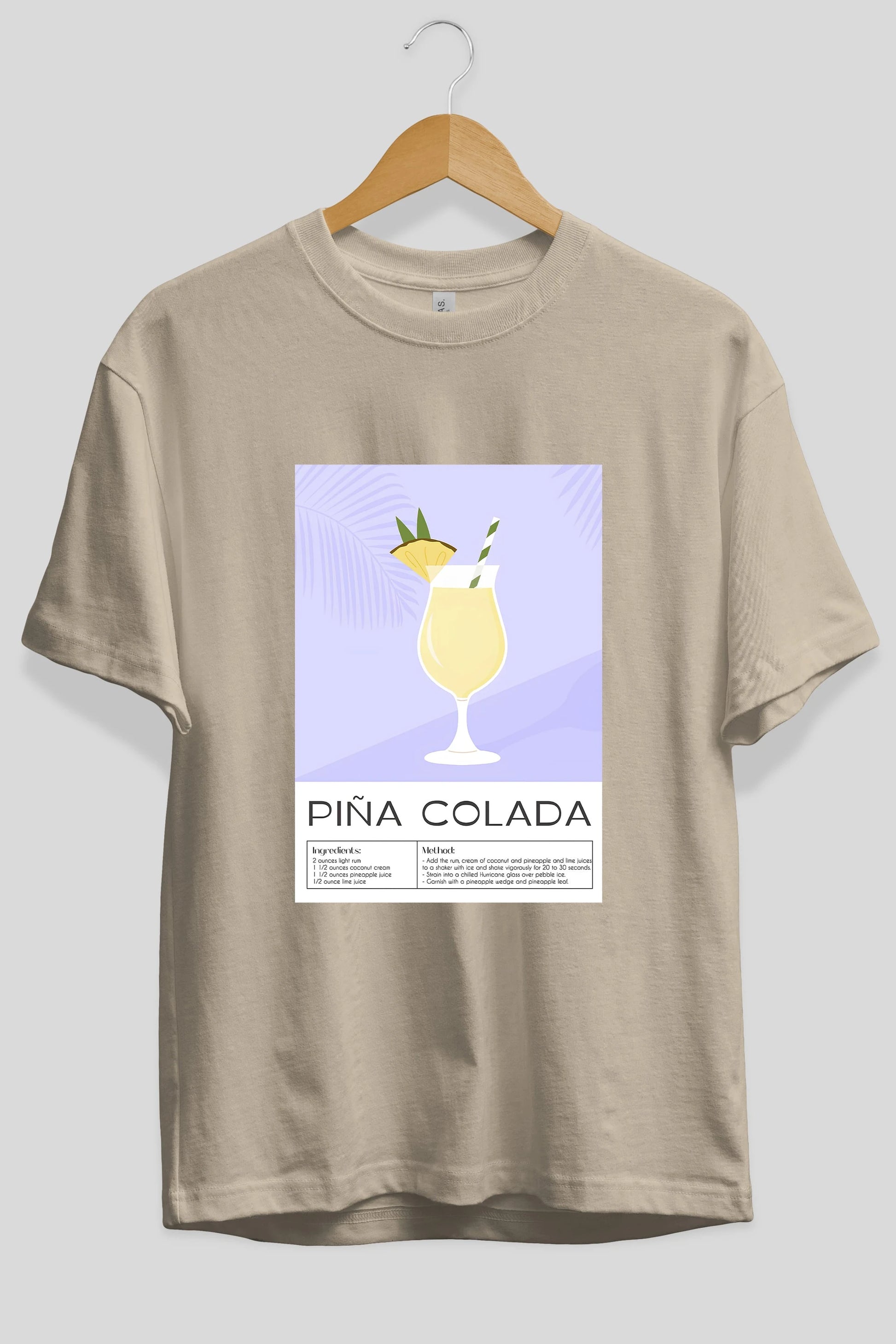 PIna Colada 6 Ön Baskılı Oversize t-shirt Erkek Kadın Unisex %100 Pamuk Bisiklet Yaka tişort
