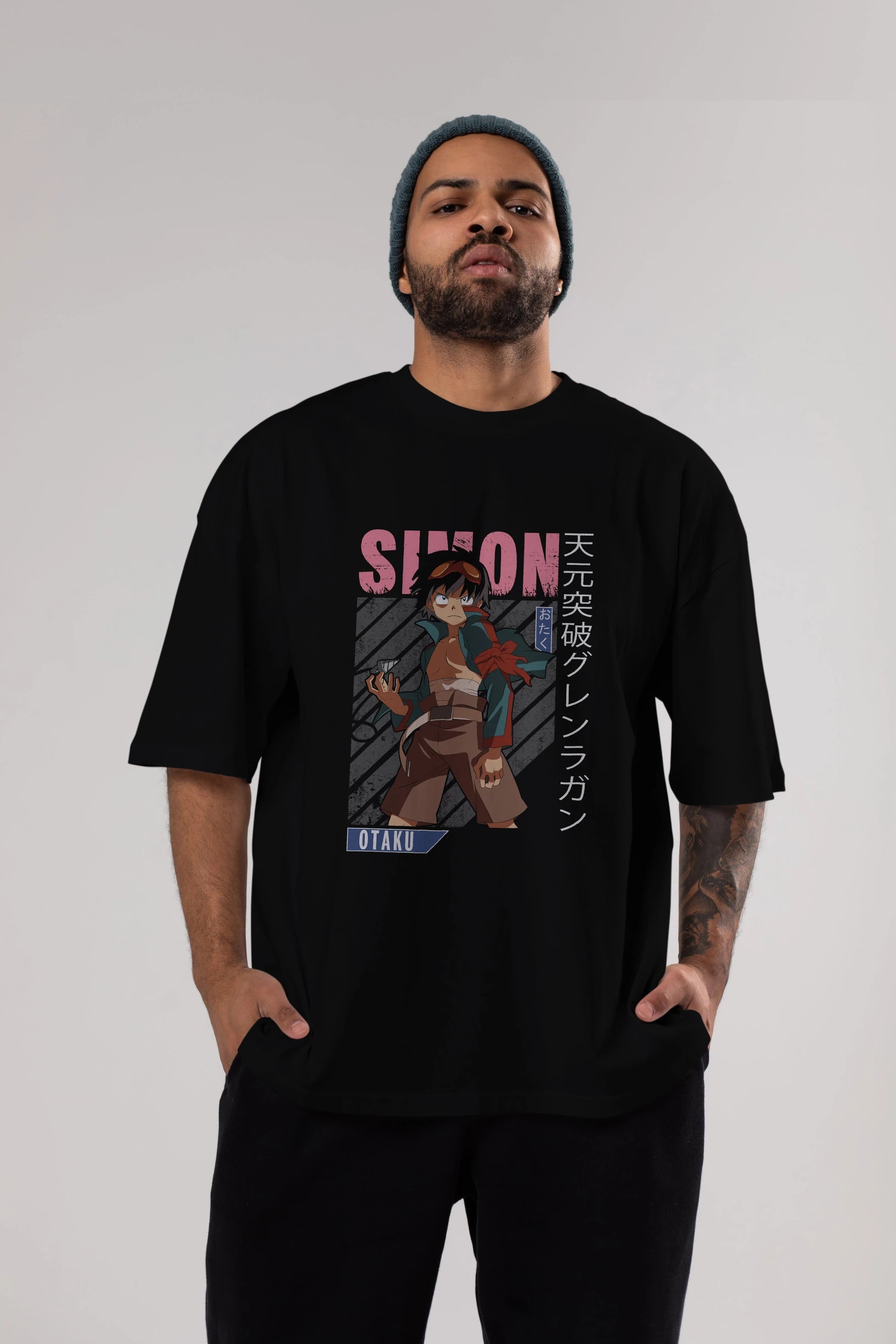 Simon 5 Anime Ön Baskılı Oversize t-shirt %100 pamuk Erkek Kadın Unisex