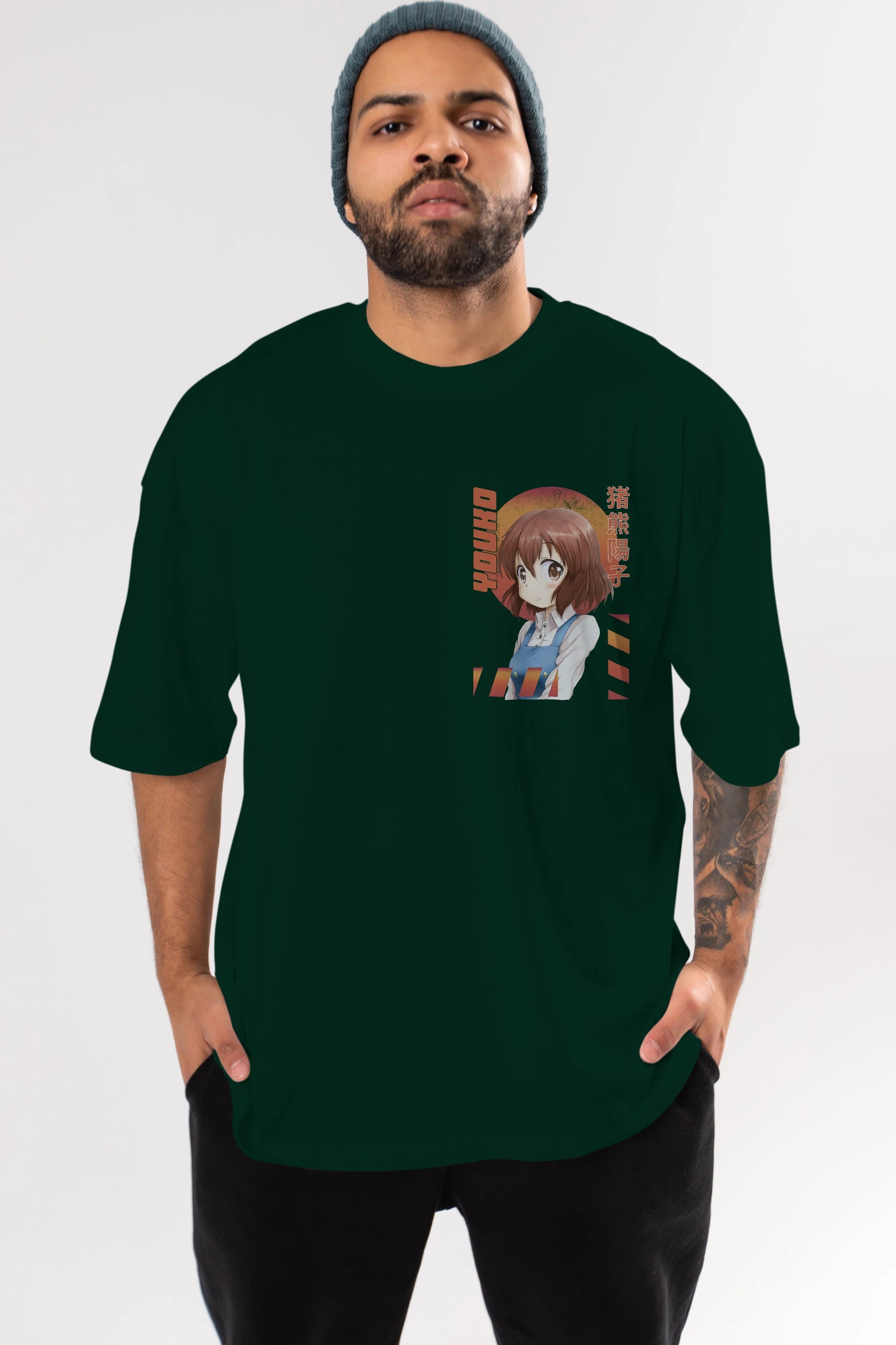 Youko Inokuma 5 Ön Sol Baskılı Oversize t-shirt Erkek Kadın Unisex %100 Pamuk Bisiklet Yaka tişort