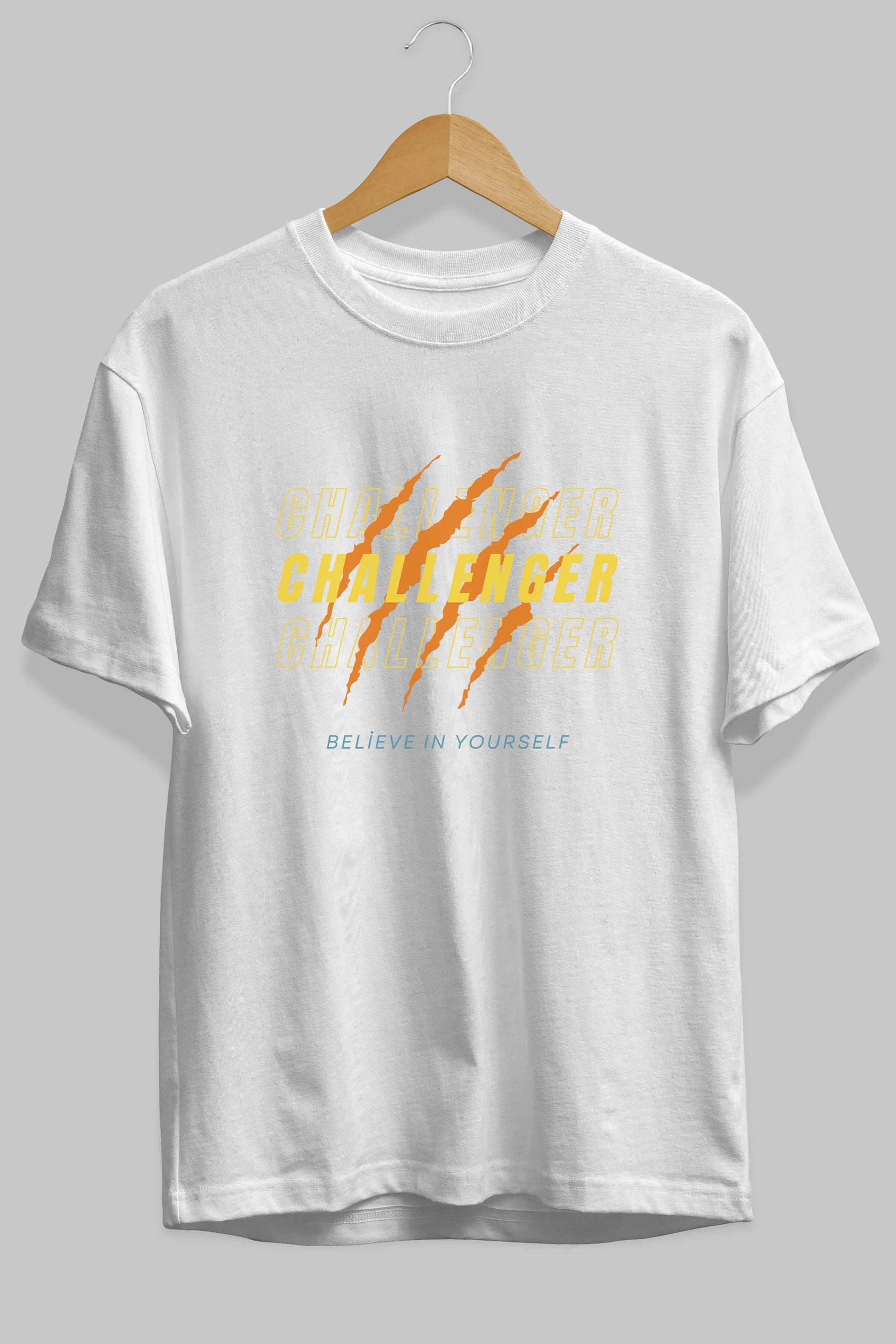 Challenger Yazılı Ön Baskılı Oversize t-shirt Erkek Kadın Unisex