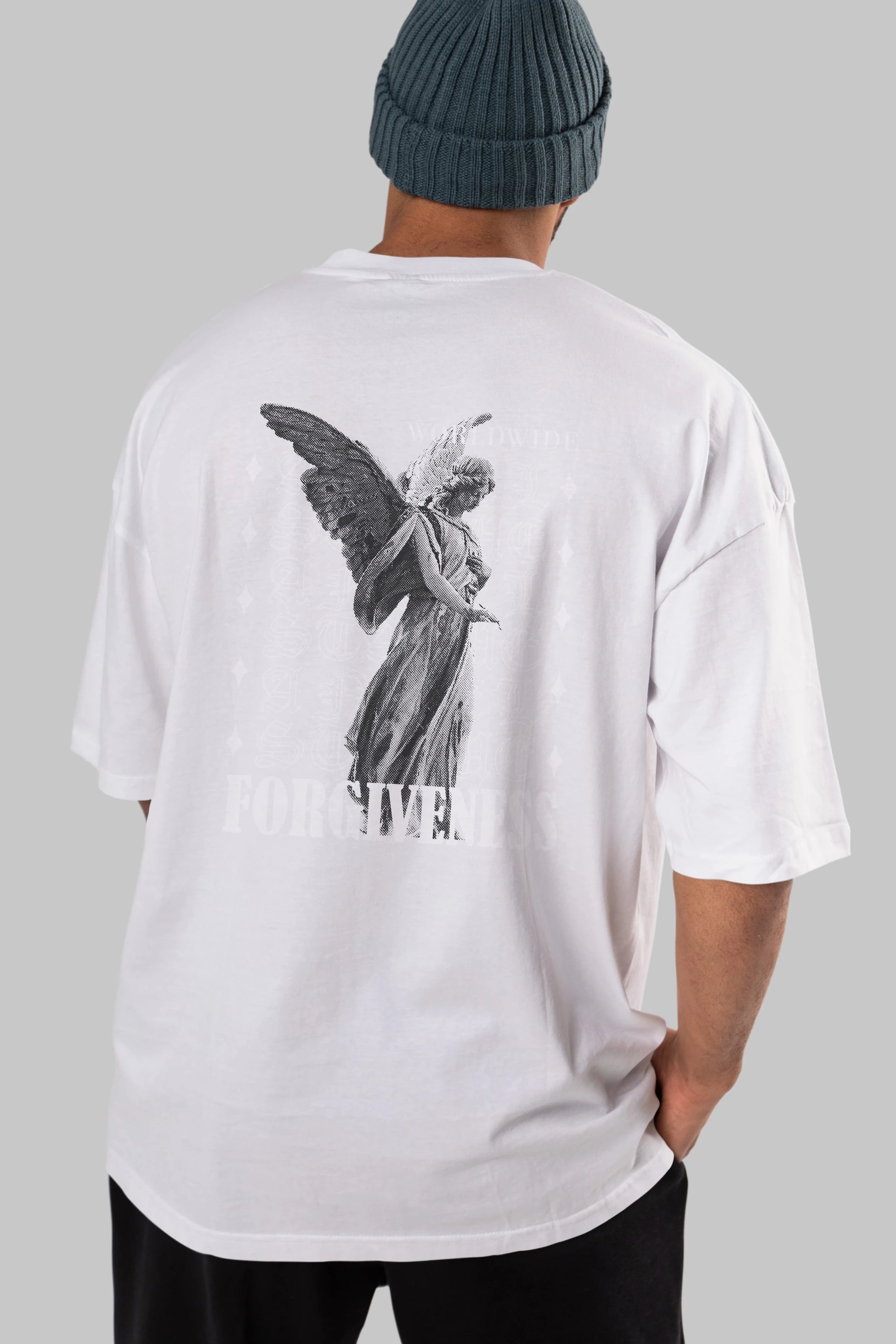 Angel Forgiveness Arka Baskılı Oversize t-shirt Erkek Kadın Unisex