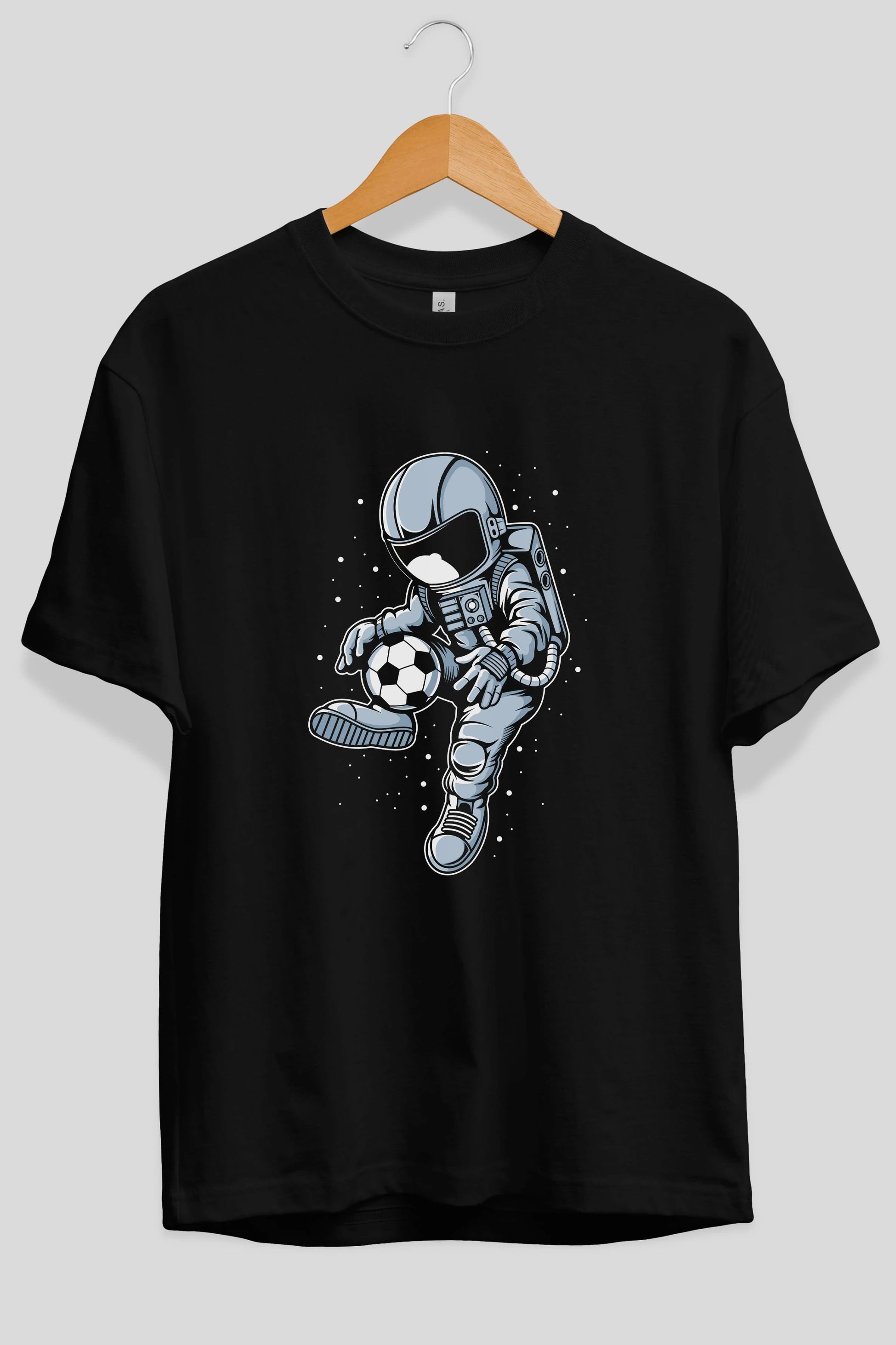 Astronaut Soccer Player Ön Baskılı Oversize t-shirt Erkek Kadın Unisex