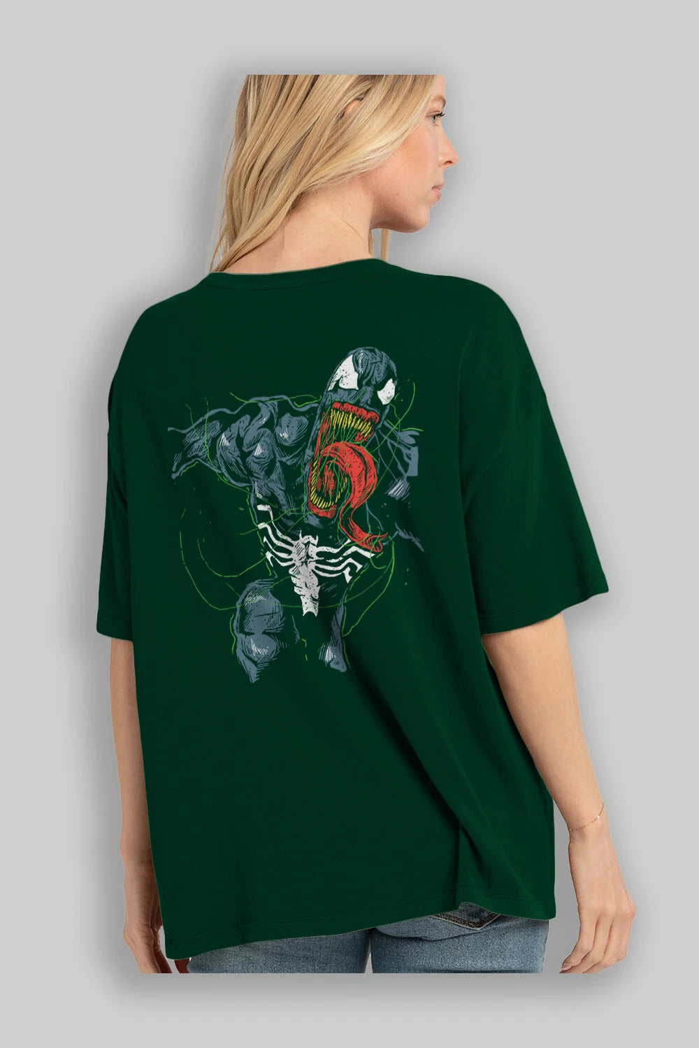 Venom (6) Arka Baskılı Oversize t-shirt Erkek Kadın Unisex %100 Pamuk Bisiklet Yaka tişort